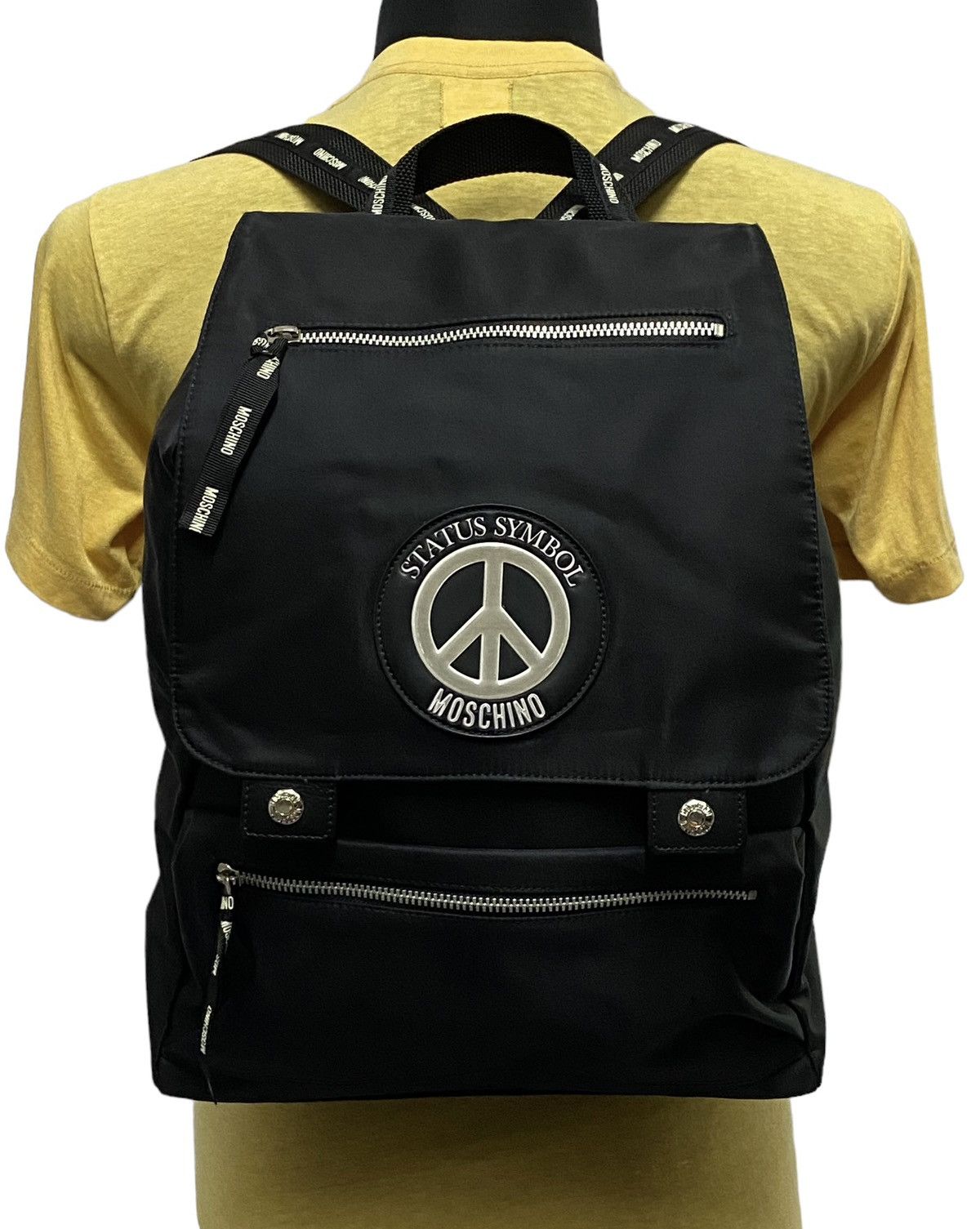 Moschino Nice Design‼️Moschino Backpack Status Symbol Logo Peace Size ONE SIZE - 21 Thumbnail