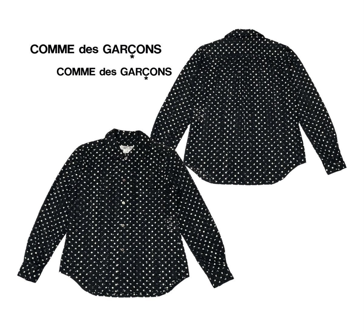 Nice Designcomme Des Garçons Polka Dot Neck Blouse Design in Black, Women's