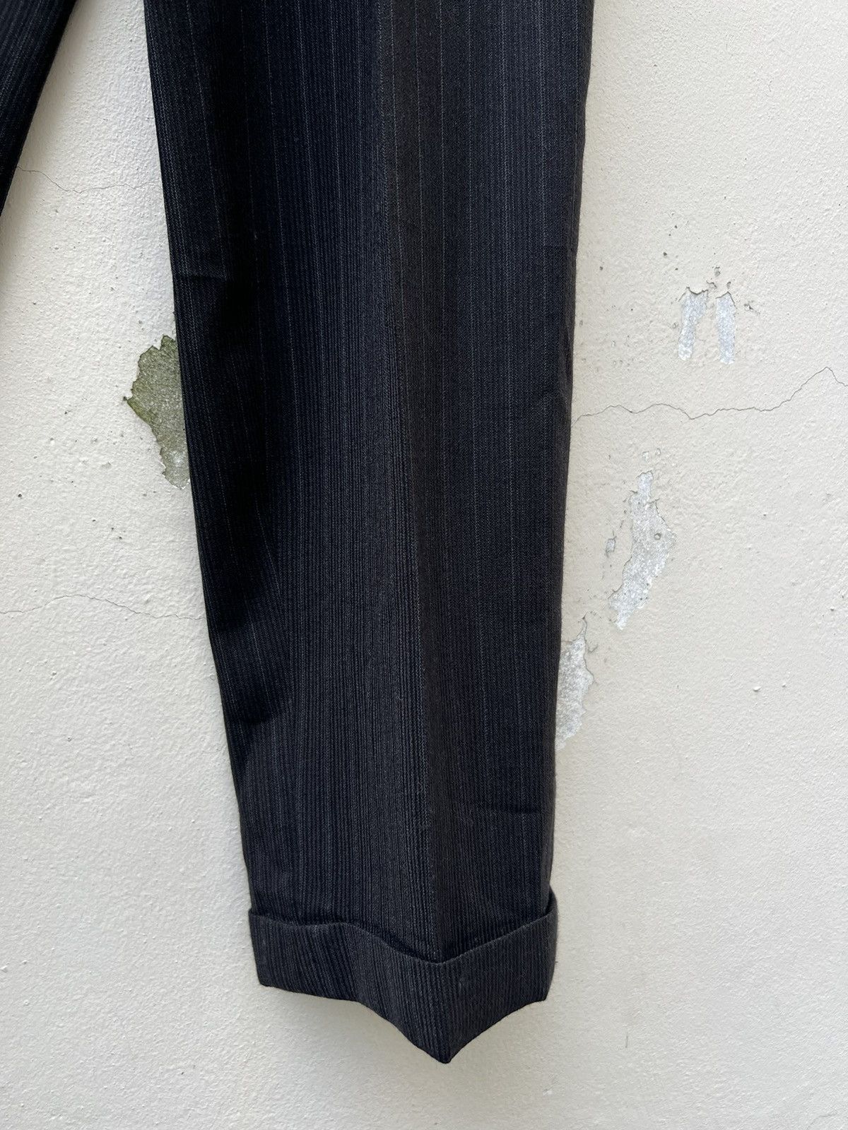 Matsuda Vintage 90s Yukio Kobayashi Nicole Stripe Wool Baggy Trouser Size US 31 - 12 Thumbnail