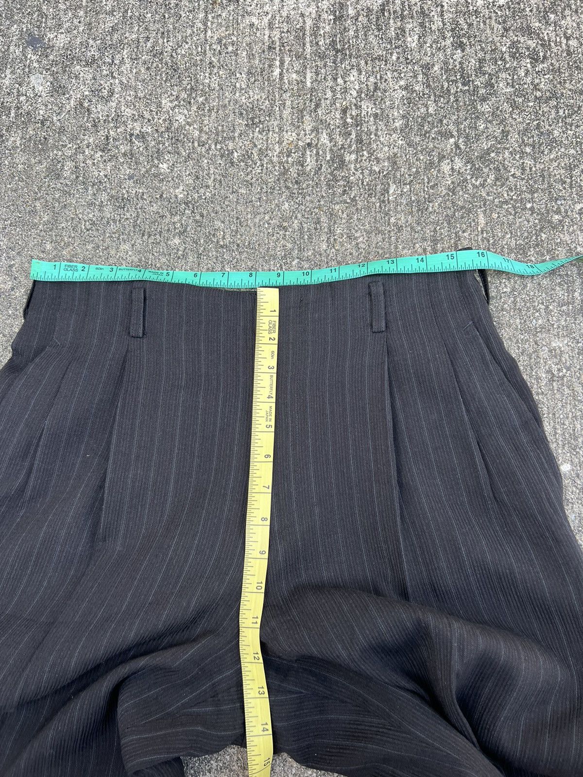 Matsuda Vintage 90s Yukio Kobayashi Nicole Stripe Wool Baggy Trouser Size US 31 - 2 Thumbnail