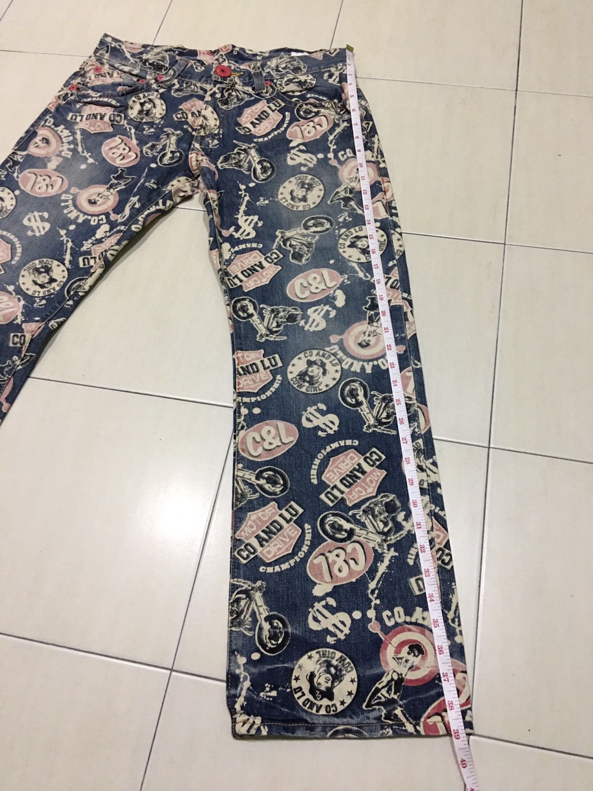 Designer × Japanese Brand Japanese Brand X Co & Lu Overprint Jeans Size US 34 / EU 50 - 16 Thumbnail
