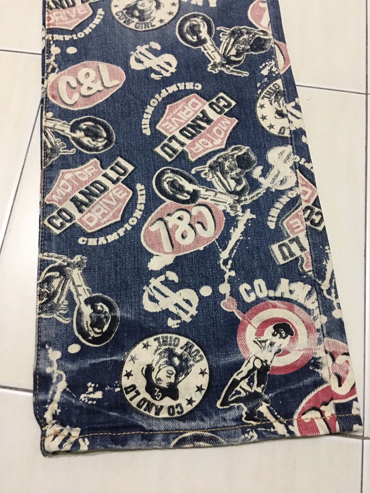 Designer × Japanese Brand Japanese Brand X Co & Lu Overprint Jeans Size US 34 / EU 50 - 14 Thumbnail