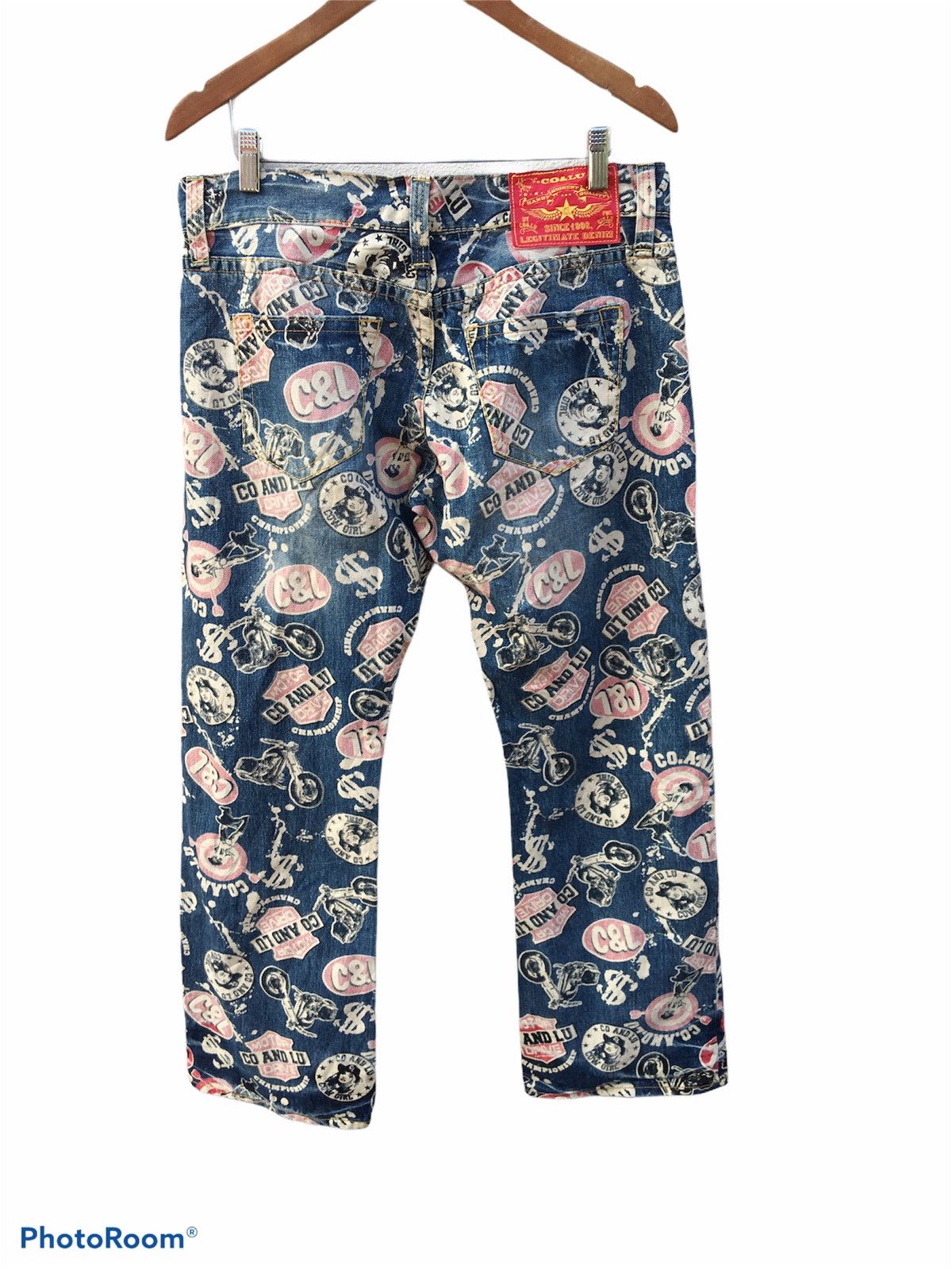 Designer × Japanese Brand Japanese Brand X Co & Lu Overprint Jeans Size US 34 / EU 50 - 2 Thumbnail
