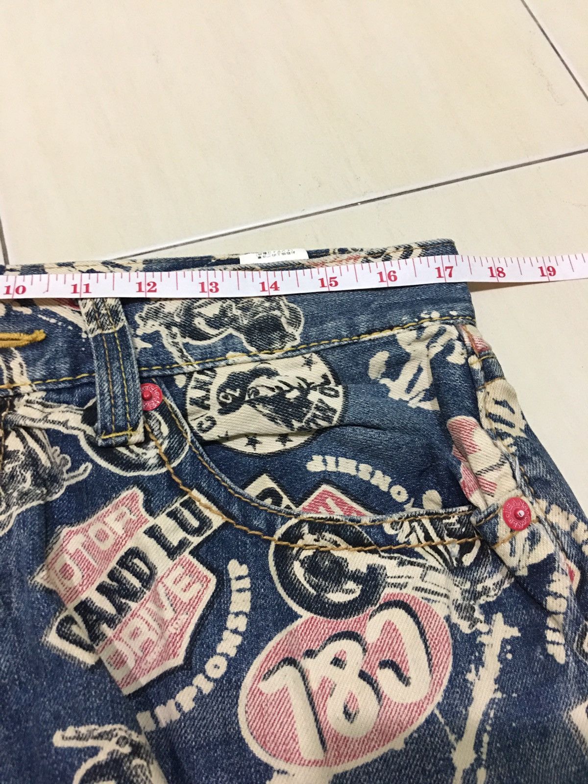 Designer × Japanese Brand Japanese Brand X Co & Lu Overprint Jeans Size US 34 / EU 50 - 15 Thumbnail