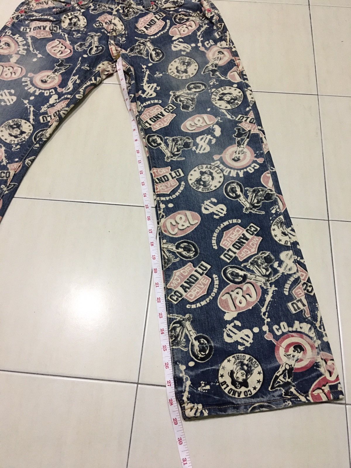 Designer × Japanese Brand Japanese Brand X Co & Lu Overprint Jeans Size US 34 / EU 50 - 17 Thumbnail