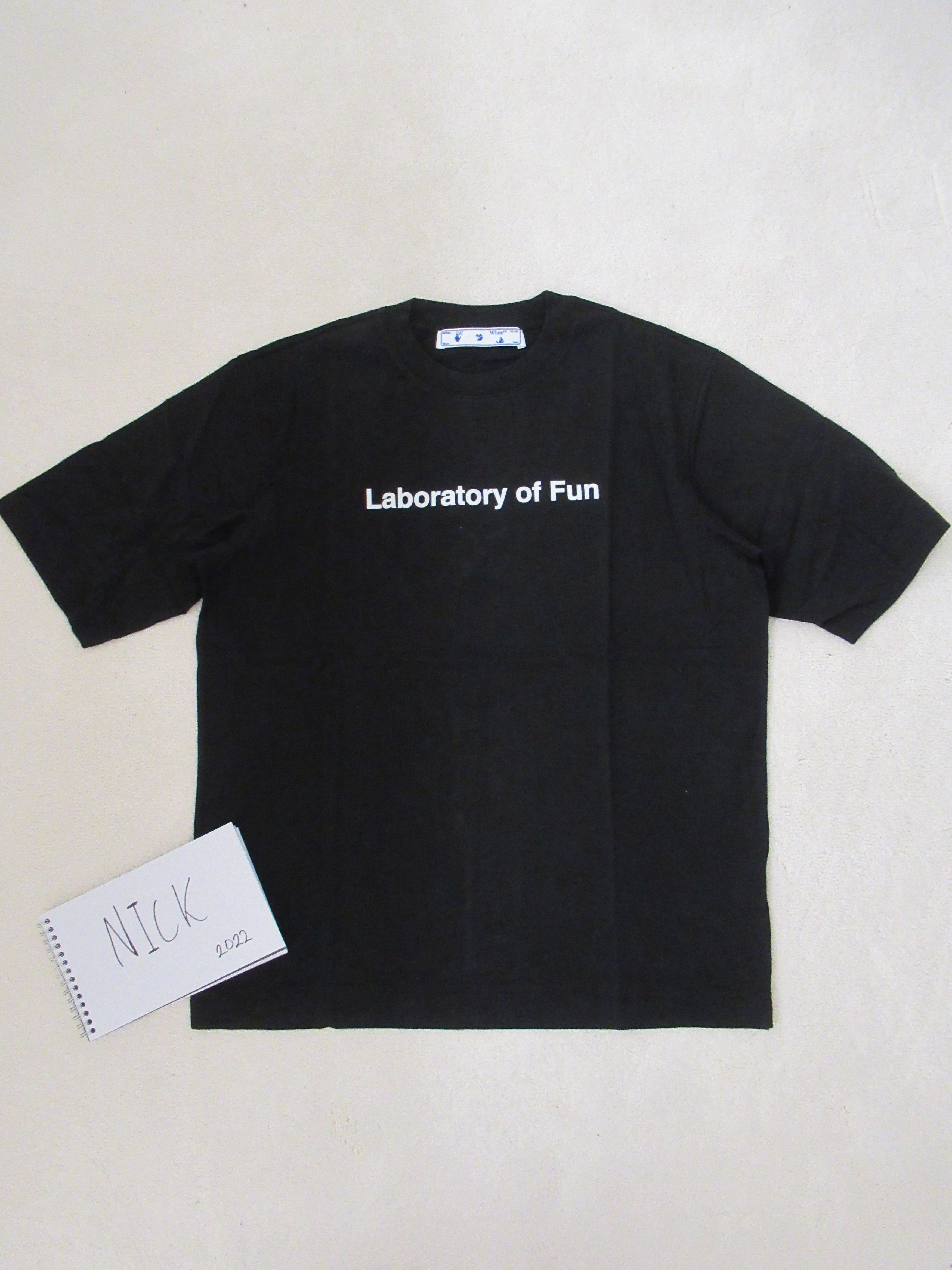Off White Labority of Fun Black Medium Virgil Hands Logo New