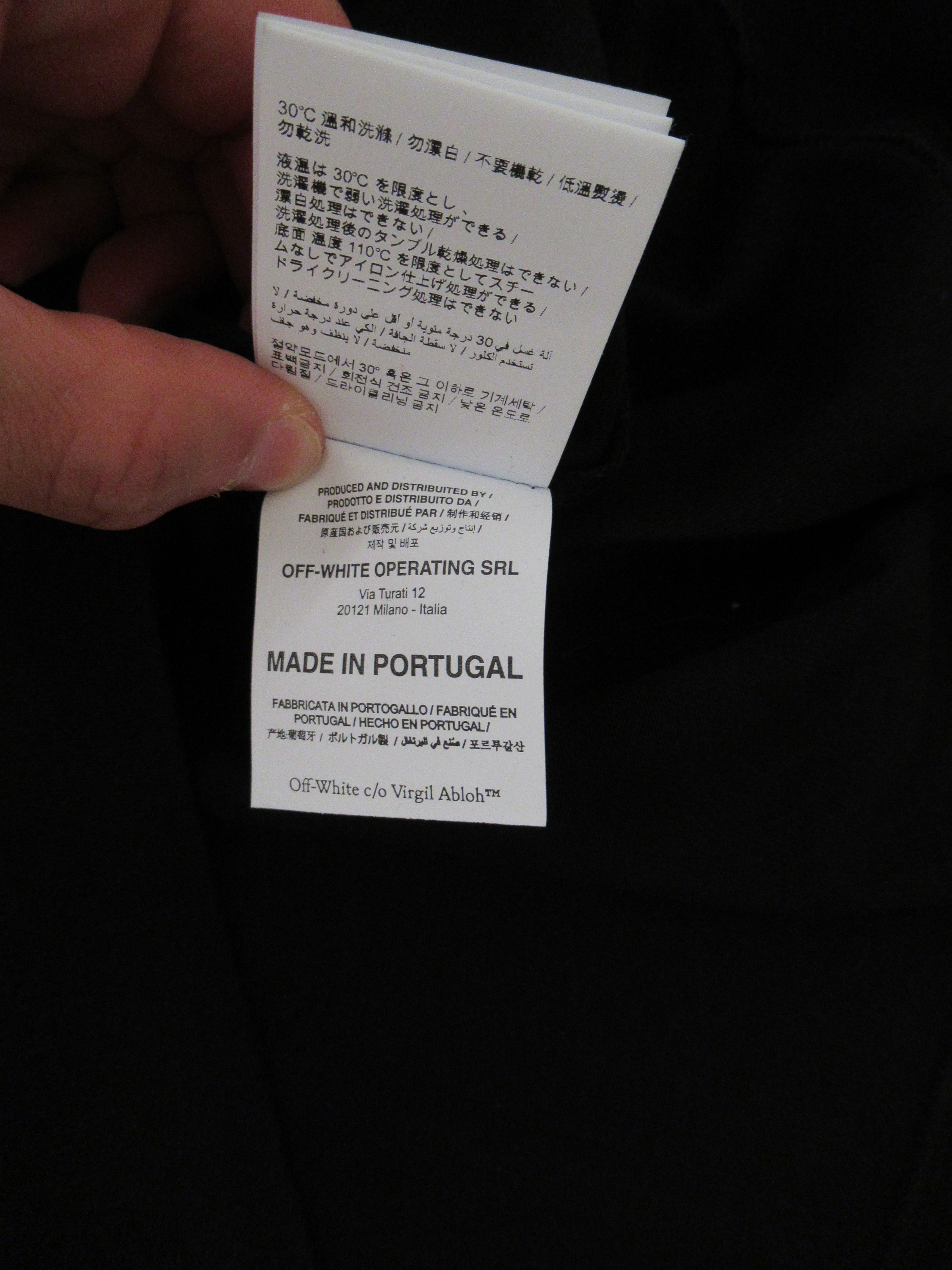 Off-White Off White Labority of Fun Black Medium Virgil Hands Logo New Size US M / EU 48-50 / 2 - 6 Thumbnail