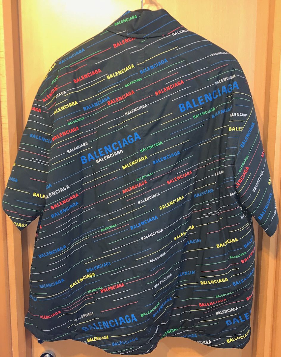 Balenciaga 19SS Multi Color Logo Padded Shirt