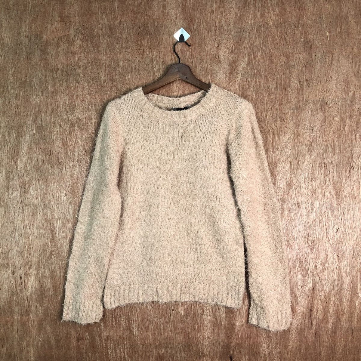 image of Homespun Knitwear x Vintage Axies Femme Brown Shag Shaggy Fur Mohair Knitwear 6540 (Size Medium)
