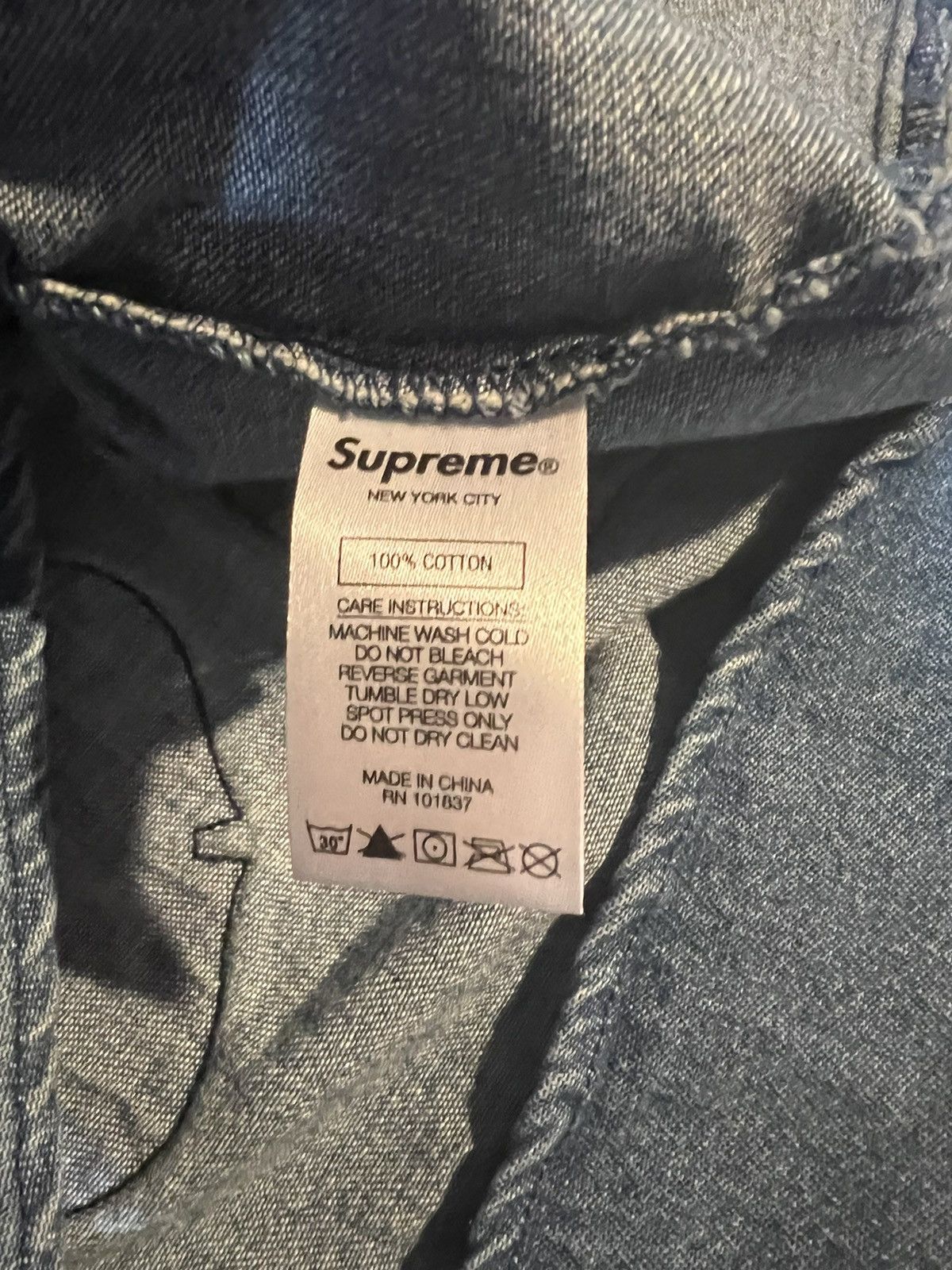 Supreme Patches Denim Baseball Jersey