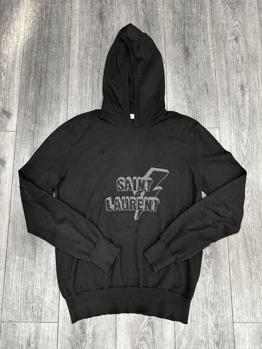 Saint Laurent Paris Saint Laurent Lightning Bolt Hoodie Black Size