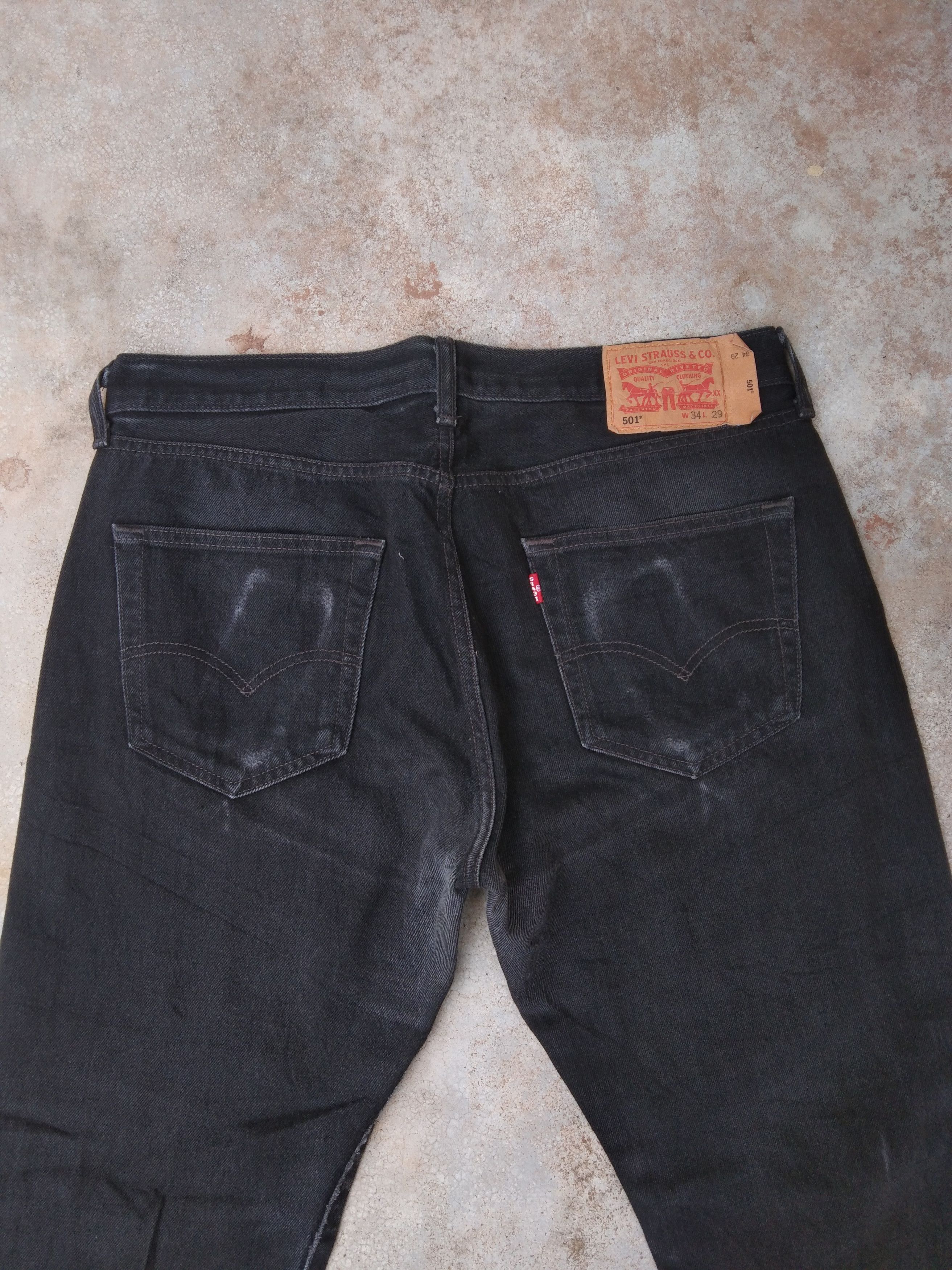 Levi's × Vintage Vintage Levis 501 Black Distressed Jeans 34x29 Size US 34 / EU 50 - 7 Thumbnail
