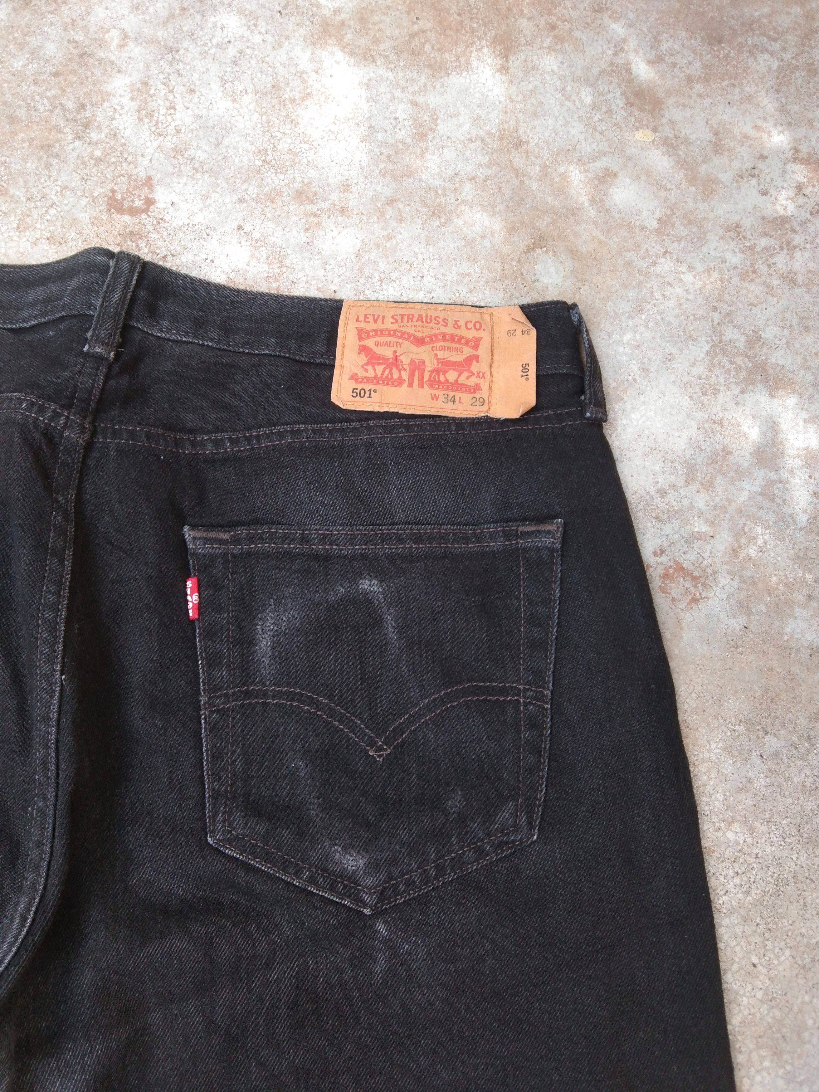 Levi's × Vintage Vintage Levis 501 Black Distressed Jeans 34x29 Size US 34 / EU 50 - 9 Thumbnail