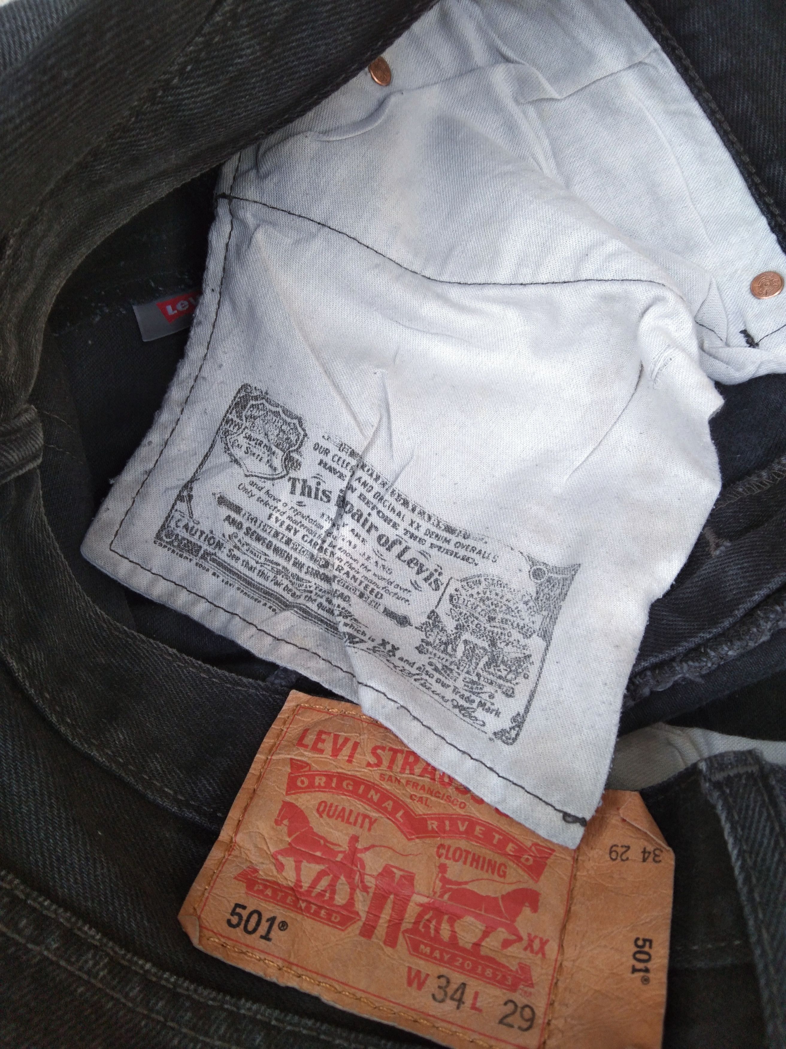 Levi's × Vintage Vintage Levis 501 Black Distressed Jeans 34x29 Size US 34 / EU 50 - 11 Thumbnail