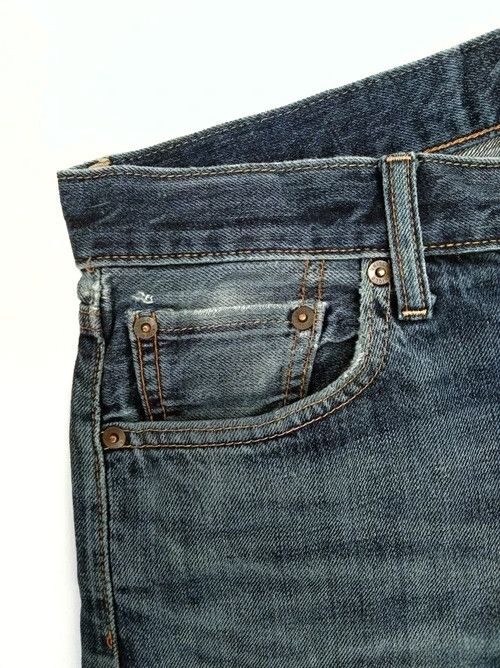 Japanese Brand Vintage Uniqlo Selvedge Redline Distressed Jeans 30x31 Size US 30 / EU 46 - 6 Thumbnail