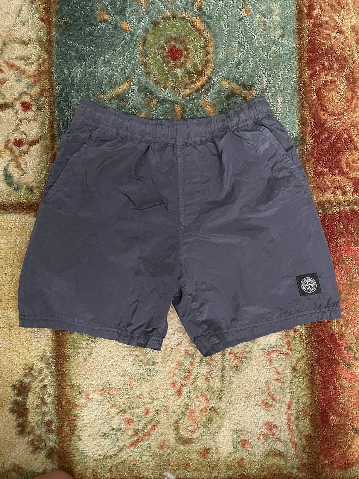 Image of Stone Island Nylon Metal Shorts Swim Trunks S in Black, Men's (Size 30)