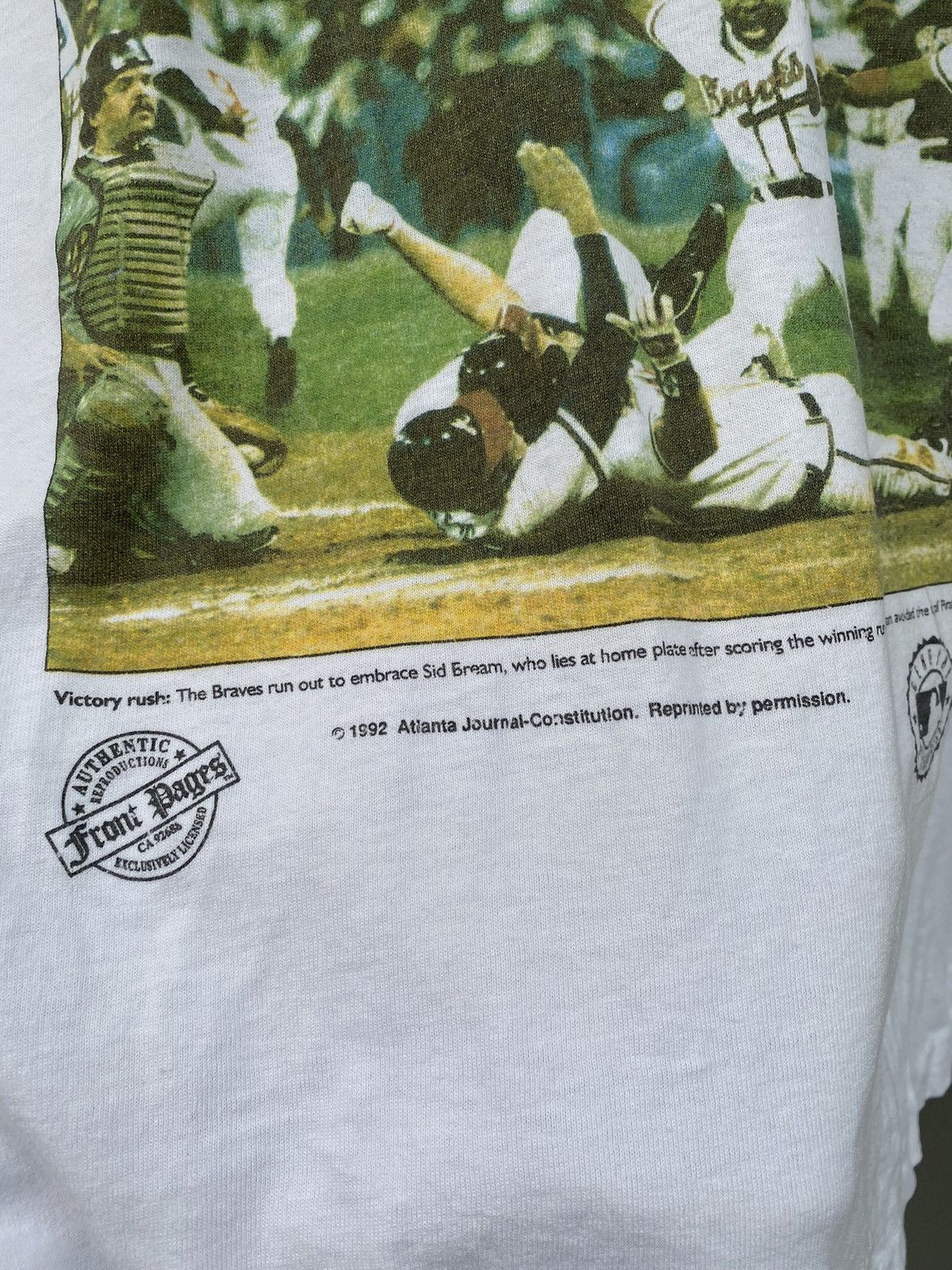 MLB × Vintage Vintage MLB Atlanta Braves Newspaper 1992 Tshirt Sz XL Size US XL / EU 56 / 4 - 5 Thumbnail