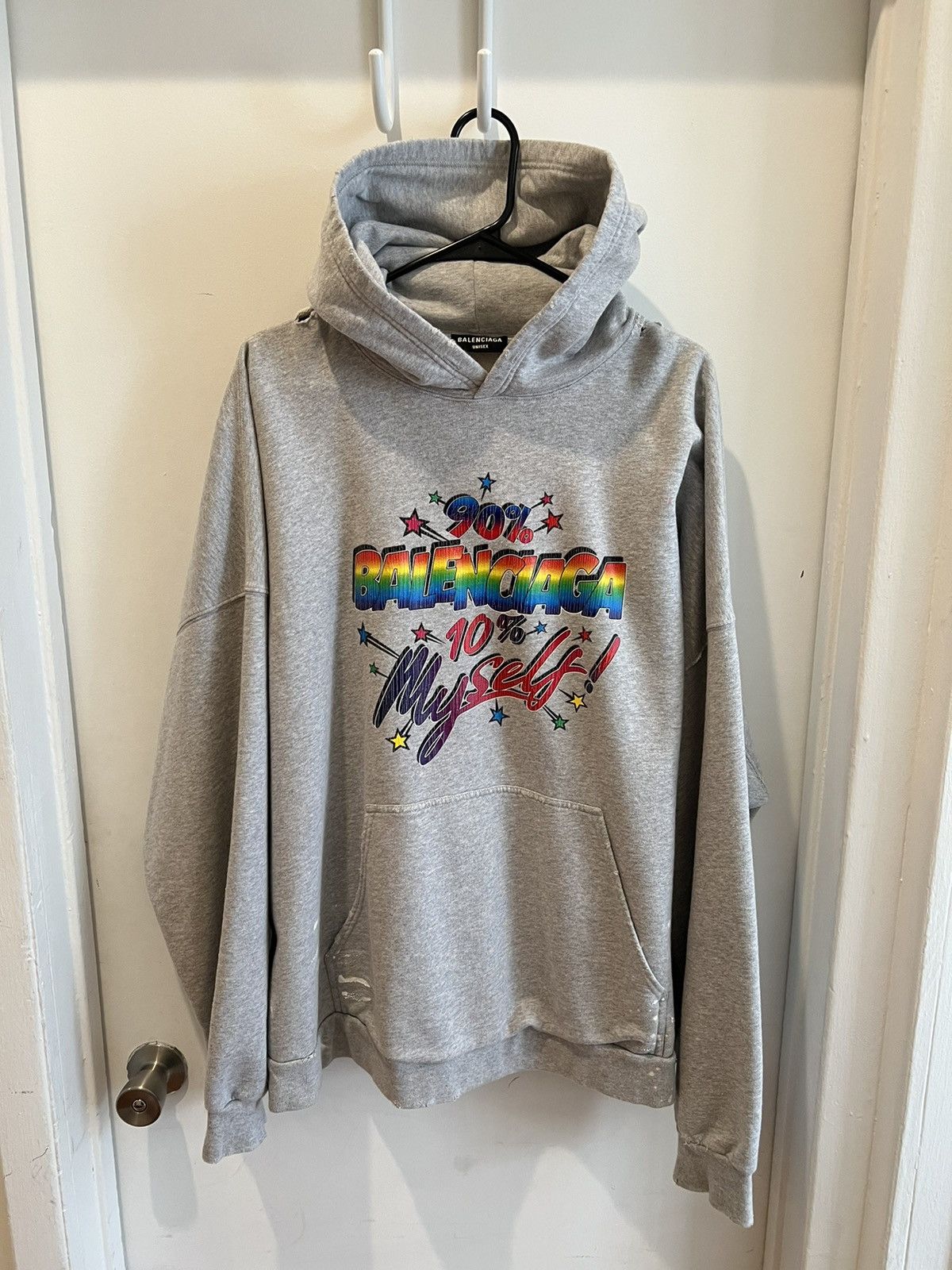 Balenciaga Distressed 90 10 Wide Fit Hoodie