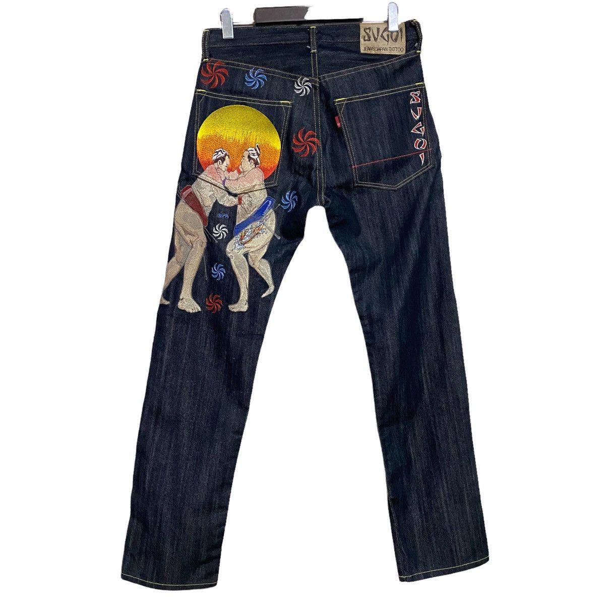 Dragonfly Sugoi Japan Tattoo Denim Embroidery Jeans Sumo Size US 30 / EU 46 - 2 Thumbnail