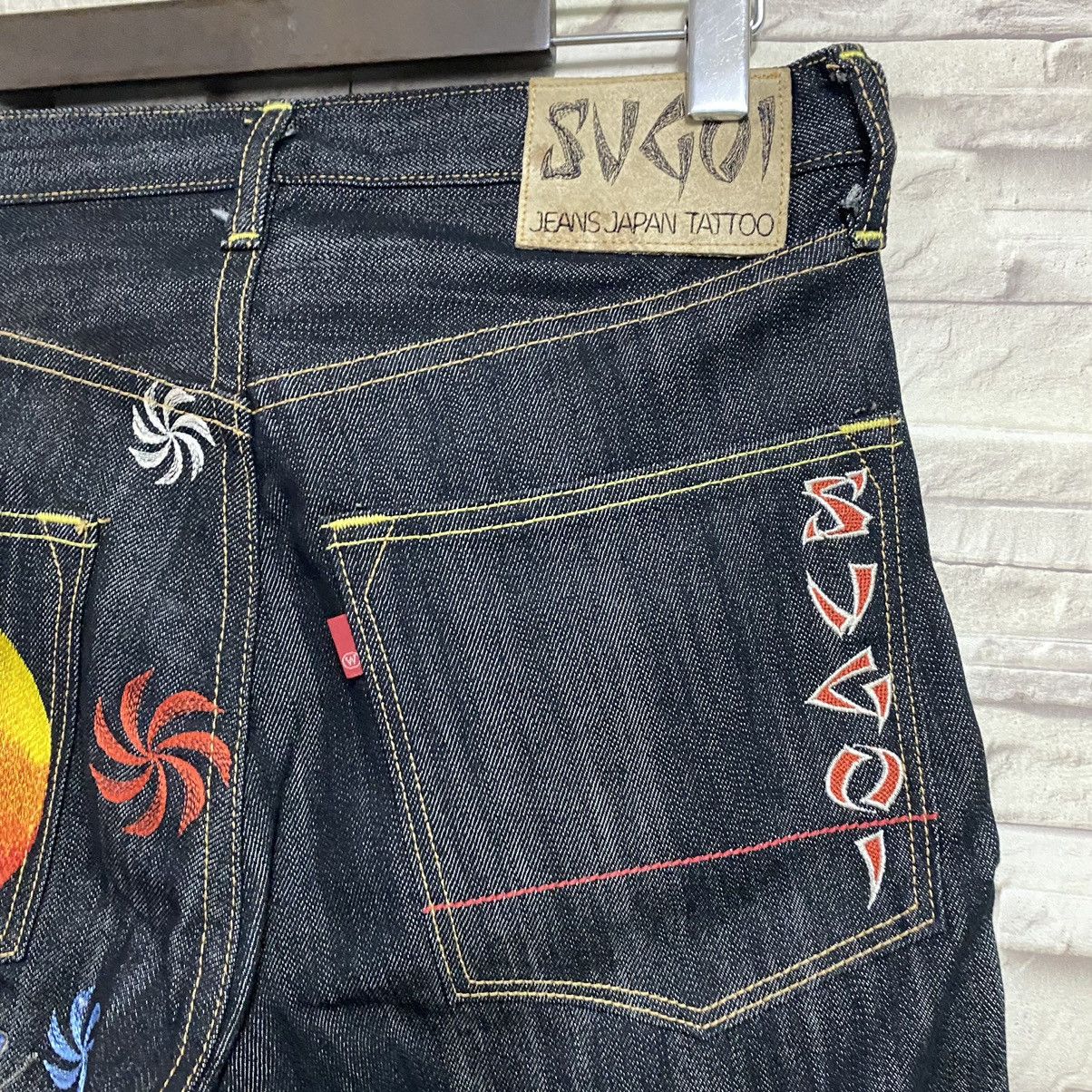 Dragonfly Sugoi Japan Tattoo Denim Embroidery Jeans Sumo Size US 30 / EU 46 - 13 Thumbnail