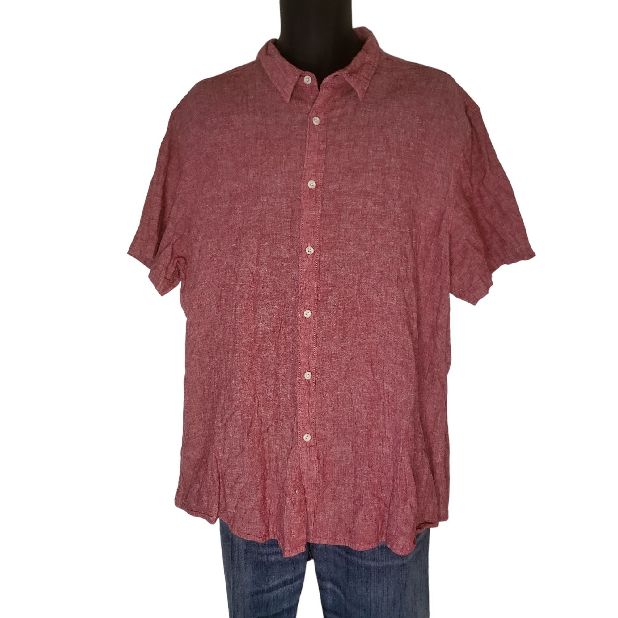 American Rag American Rag WPL8046 Red Short Sleeve Sz XXL Button Up ...