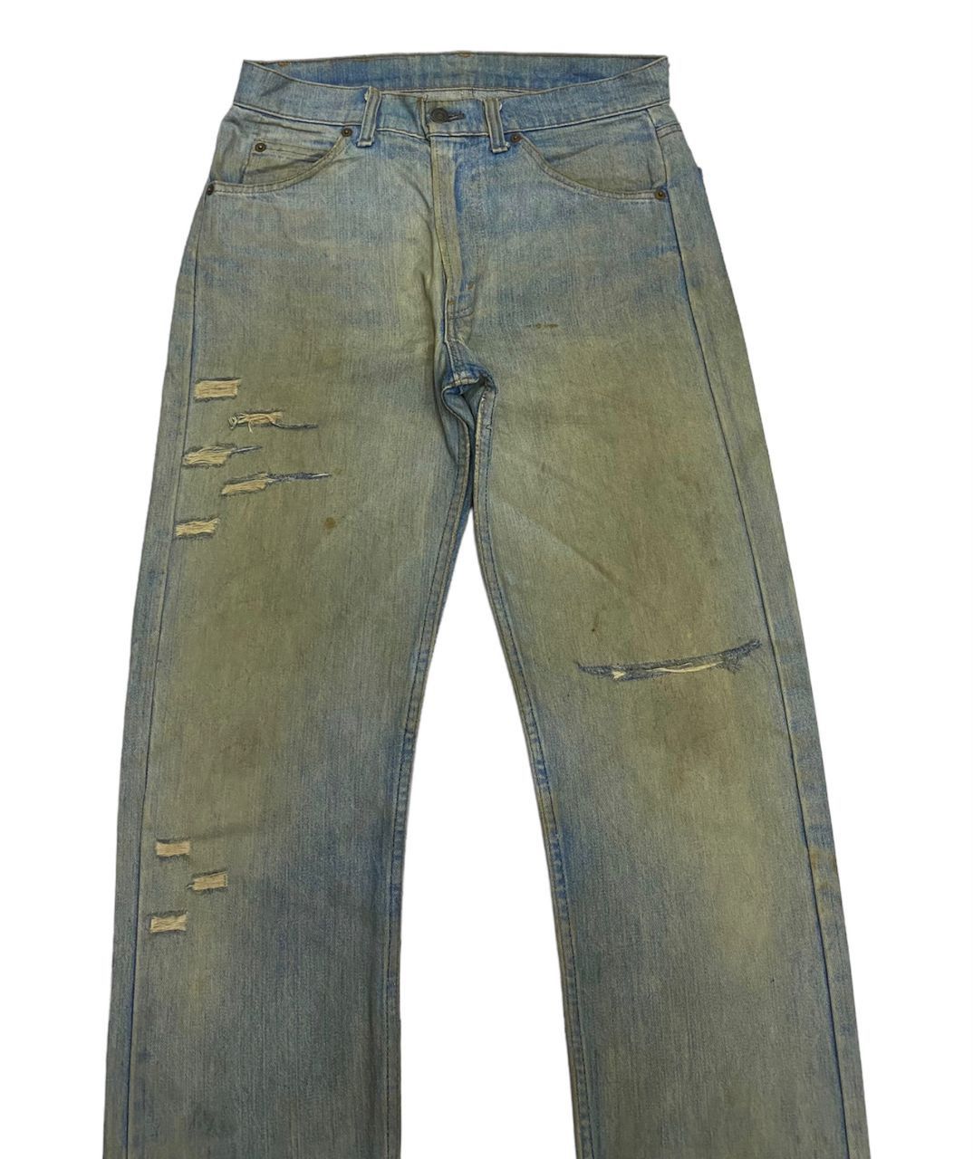 Levi's 🔥LEVIS 505 ORANGE TAB BUTTON #8 70s DISTRESSED DENIM PANTS Size US 31 - 1 Thumbnail