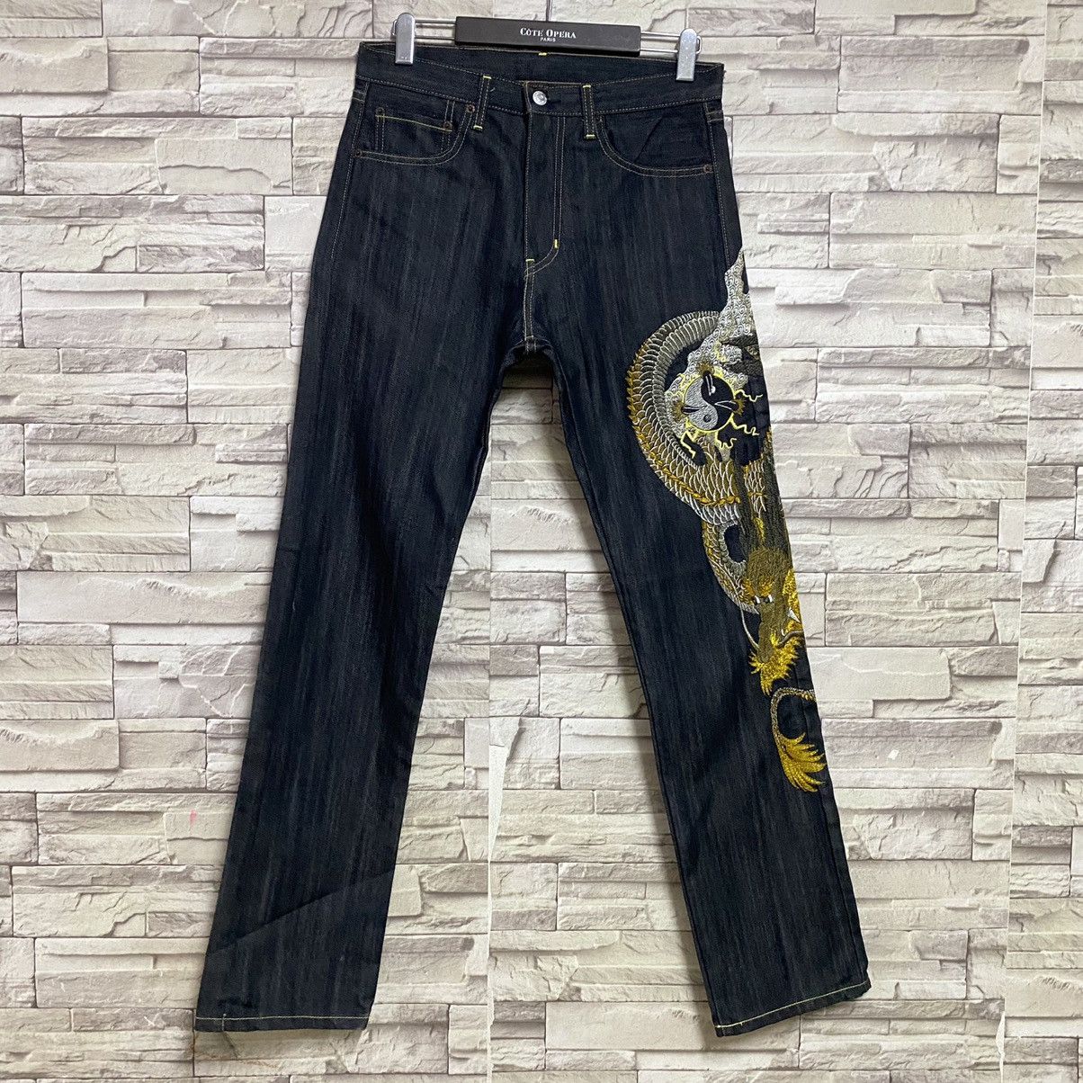 Dragonfly Sugoi Japan Tattoo Denim Embroidery Jeans Dragon fly Size US 30 / EU 46 - 5 Thumbnail