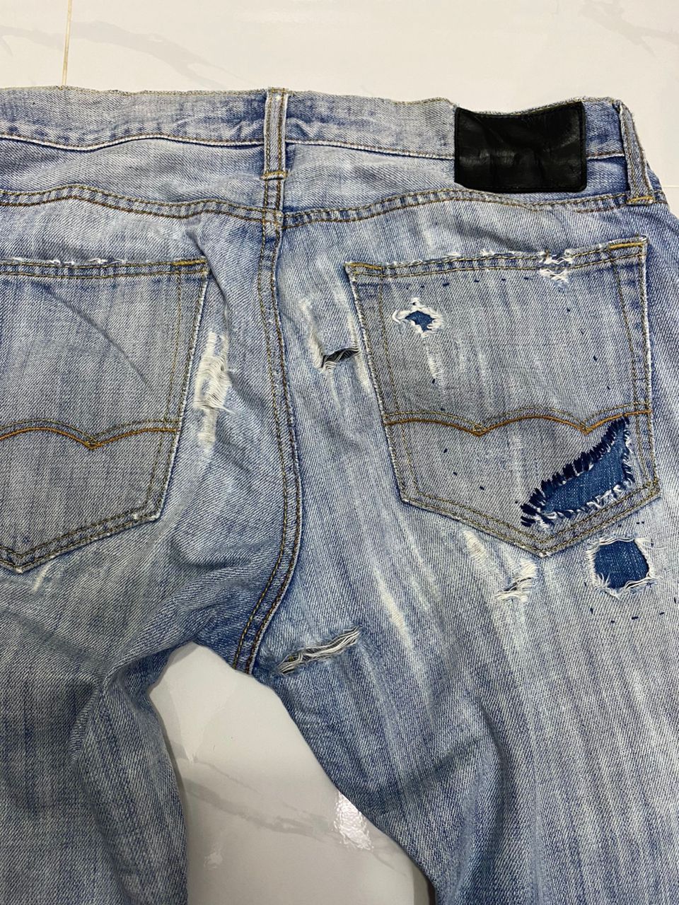 If Six Was Nine 🔥SASHIKO BORO PATCHWORK DENIM DISTRESSED BY AMERICAN EAGLE Size US 32 / EU 48 - 10 Thumbnail