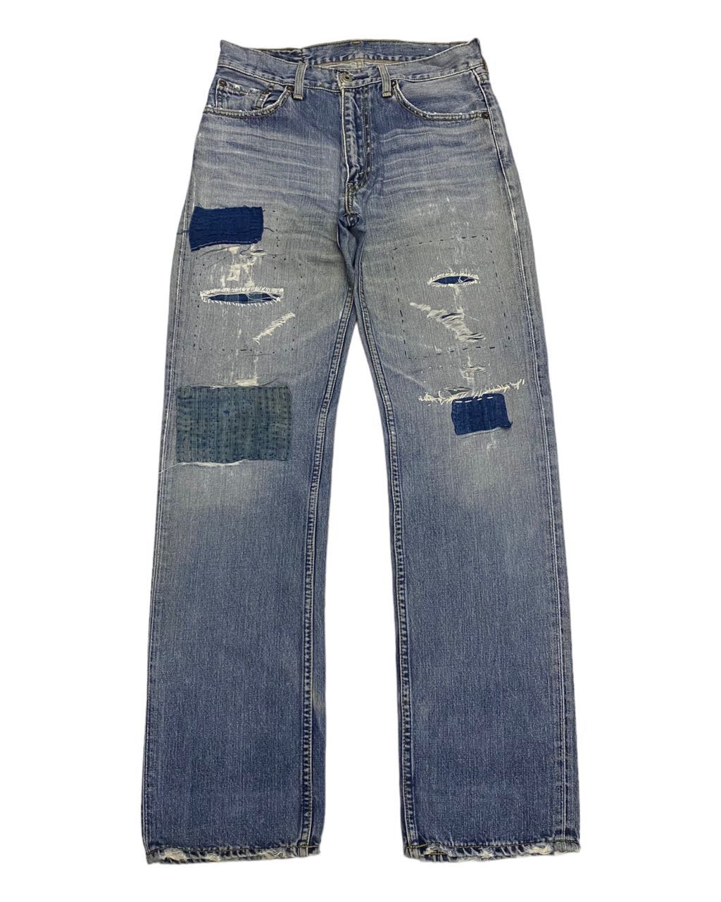 JNCO × Levi's × Vintage 🔥LEVIS 502 SASHIKO BORO PATCHWORK DISTRESSED DENIM PANTS Size US 30 / EU 46 - 2 Thumbnail