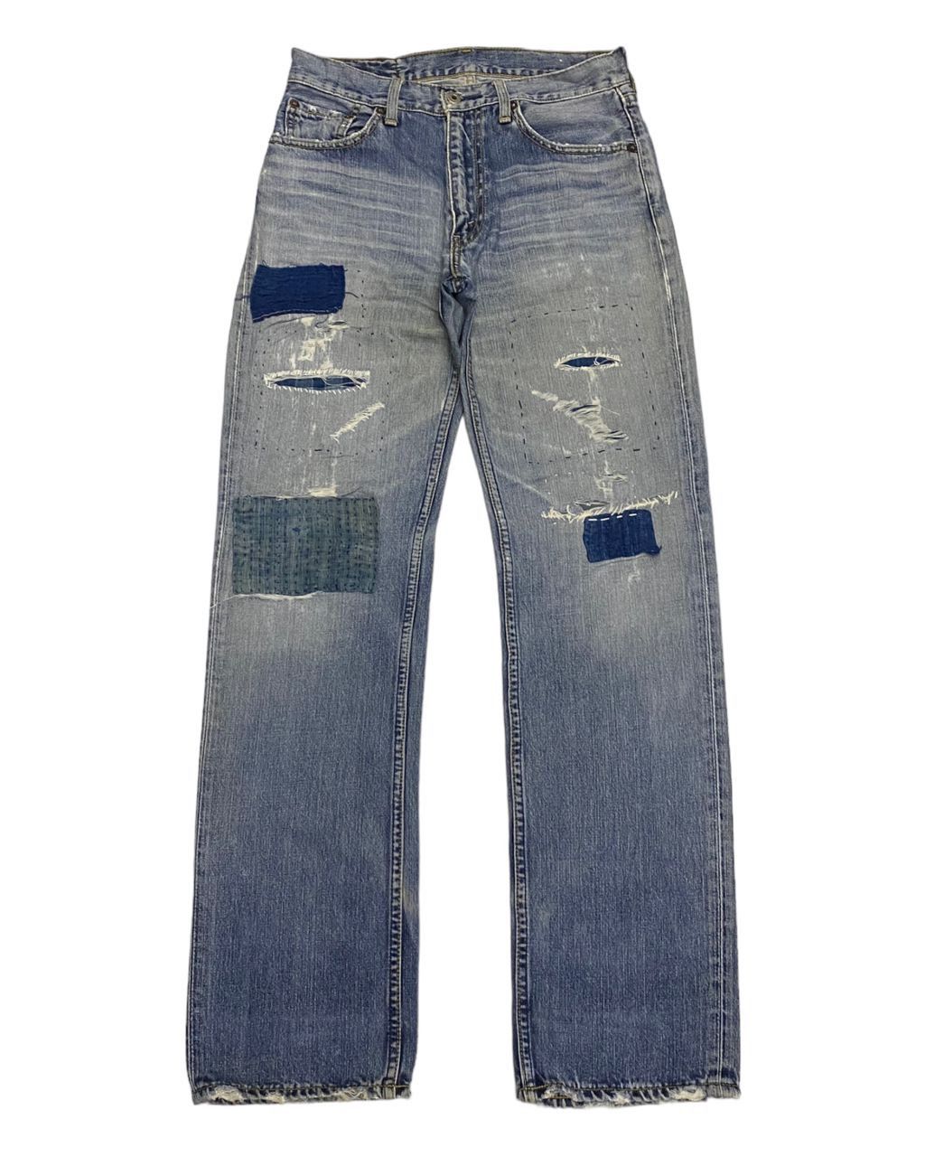 JNCO × Levi's × Vintage 🔥LEVIS 502 SASHIKO BORO PATCHWORK DISTRESSED DENIM PANTS Size US 30 / EU 46 - 8 Thumbnail