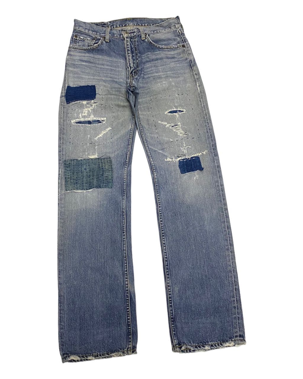 JNCO × Levi's × Vintage 🔥LEVIS 502 SASHIKO BORO PATCHWORK DISTRESSED DENIM PANTS Size US 30 / EU 46 - 6 Thumbnail
