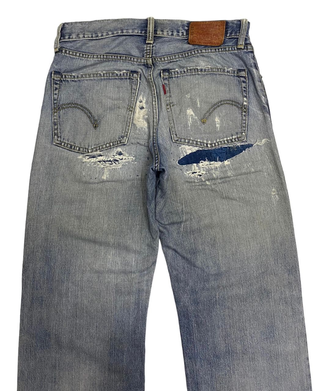 JNCO × Levi's × Vintage 🔥LEVIS 502 SASHIKO BORO PATCHWORK DISTRESSED DENIM PANTS Size US 30 / EU 46 - 4 Thumbnail