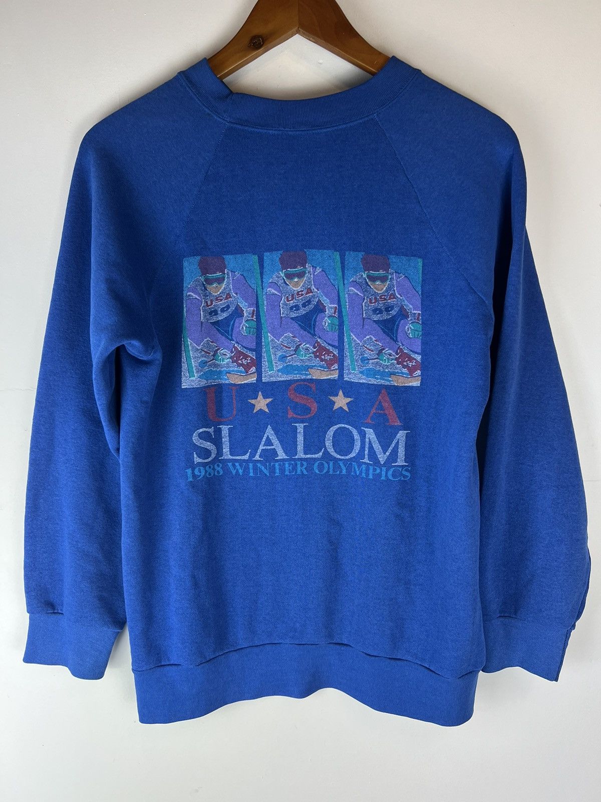 Vintage Vintage 1988 USA Winter Olympics Raglan Crewneck Size US S / EU 44-46 / 1 - 1 Thumbnail