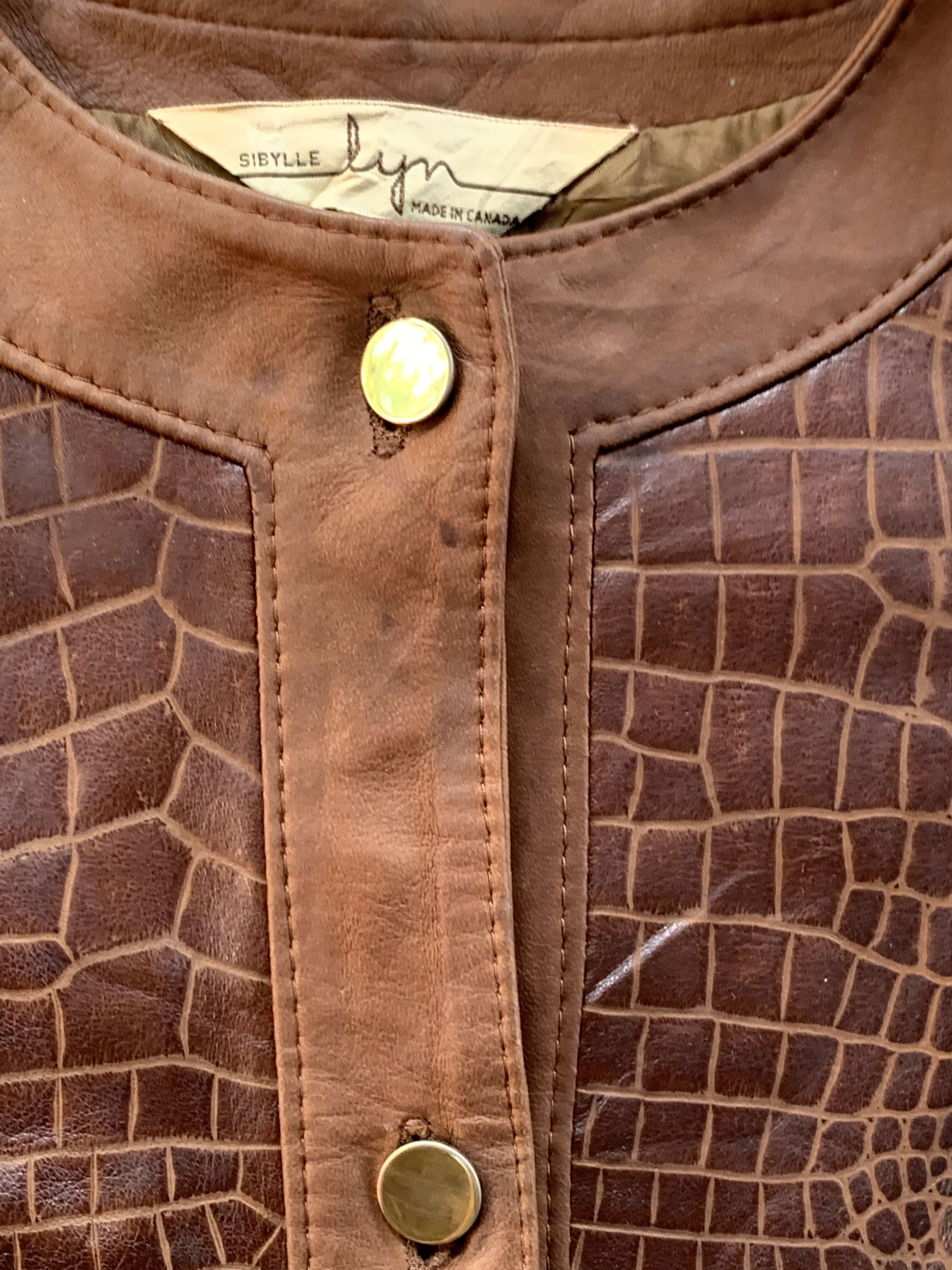 Vintage Vintage Lyn Crocodile Leather Jacket Size XS / US 0-2 / IT 36-38 - 4 Thumbnail