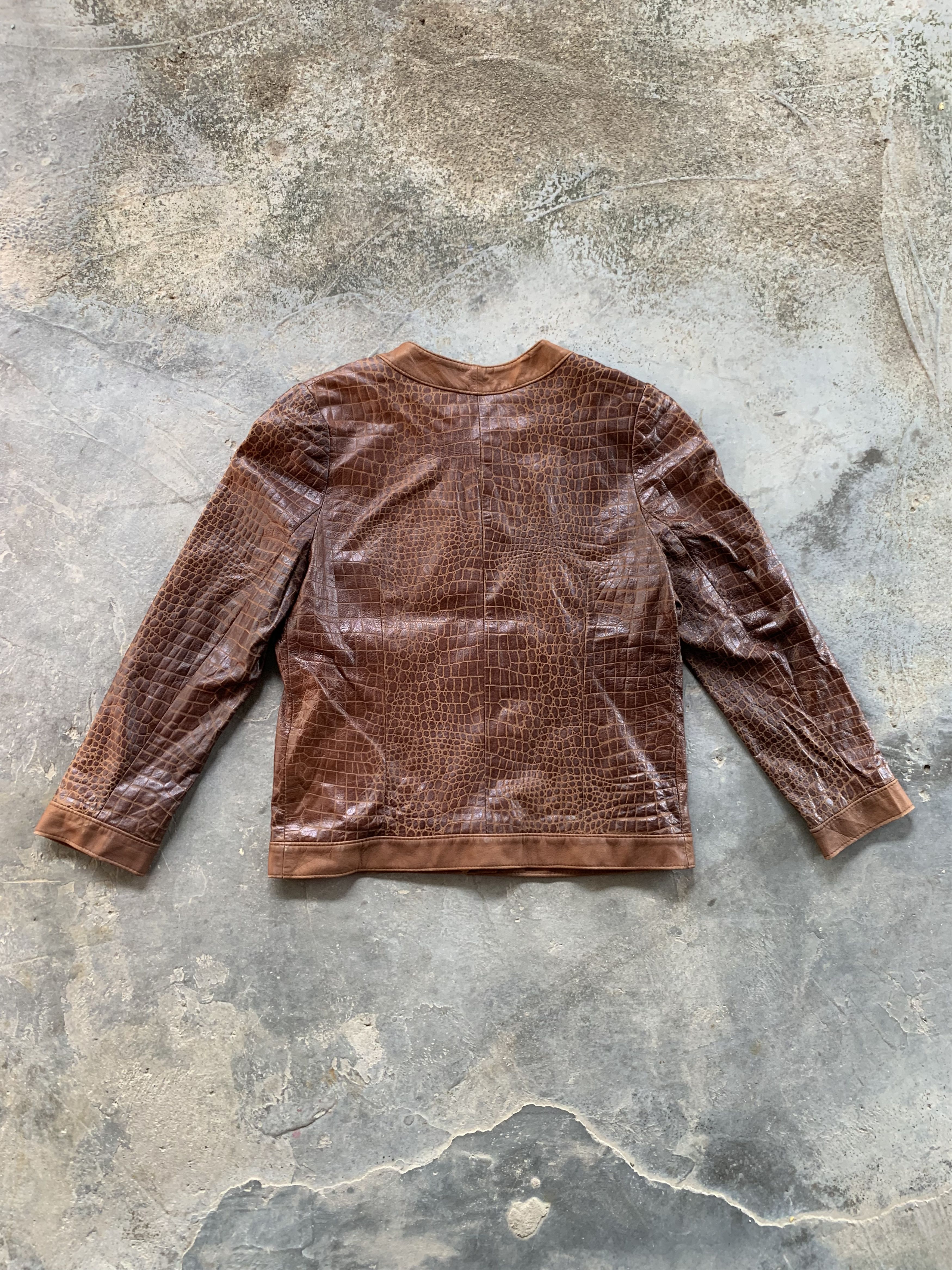 Vintage Vintage Lyn Crocodile Leather Jacket Size XS / US 0-2 / IT 36-38 - 2 Thumbnail