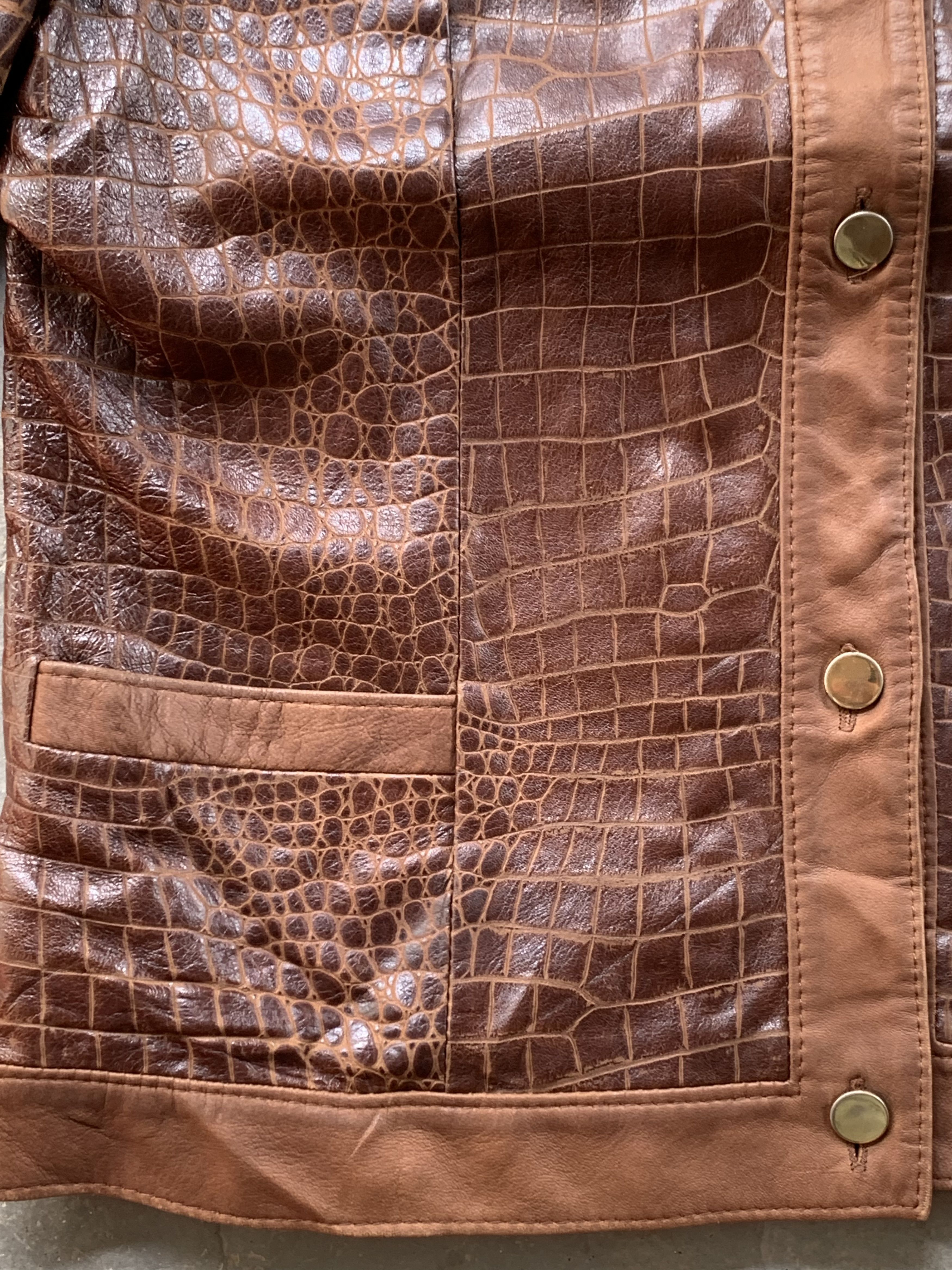 Vintage Vintage Lyn Crocodile Leather Jacket Size XS / US 0-2 / IT 36-38 - 5 Thumbnail