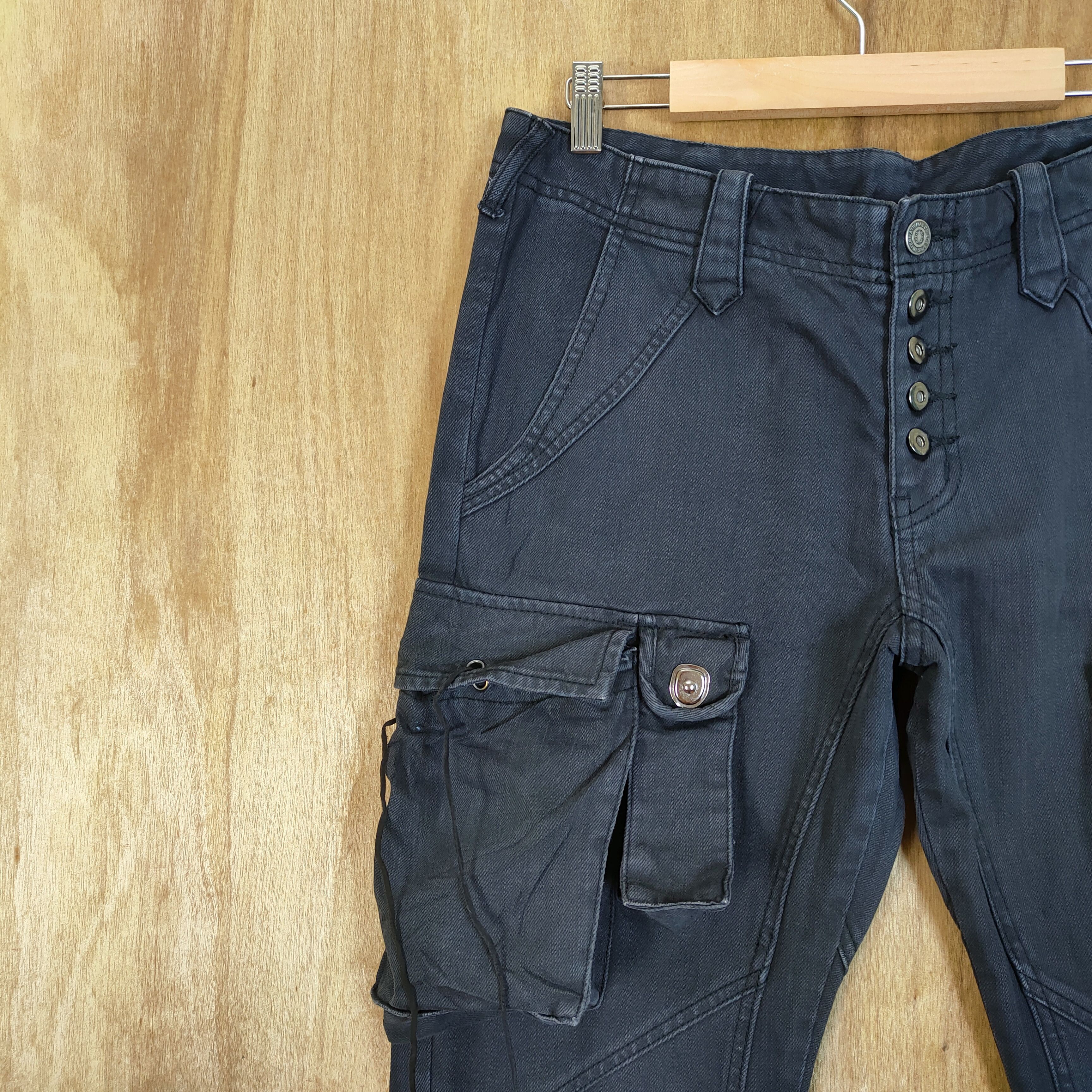 Tornado Mart RARE💥 VINTAGE TORNADO MART BONDAGE CARGO PANTS Size US 33 - 8 Thumbnail
