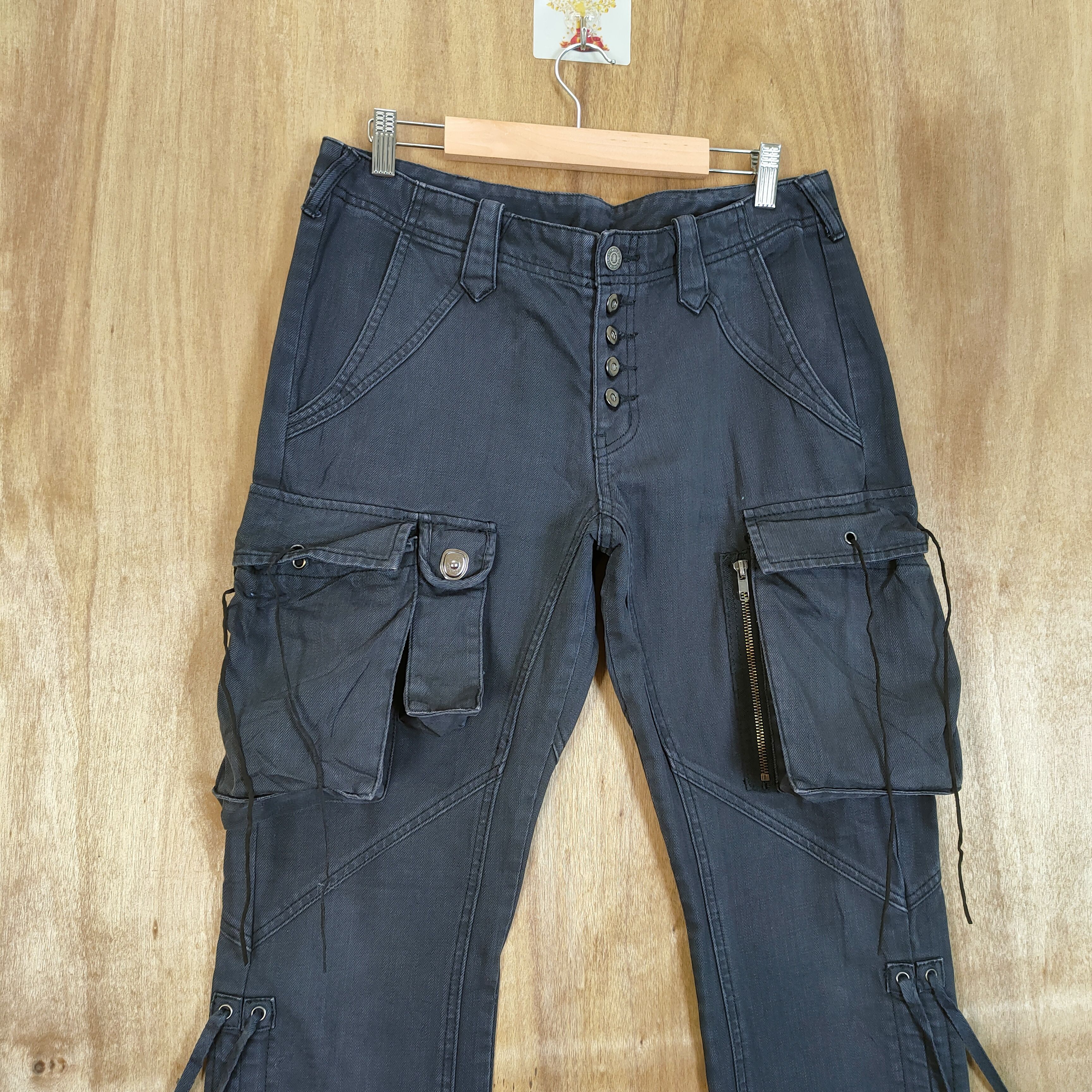 Tornado Mart RARE💥 VINTAGE TORNADO MART BONDAGE CARGO PANTS Size US 33 - 2 Thumbnail