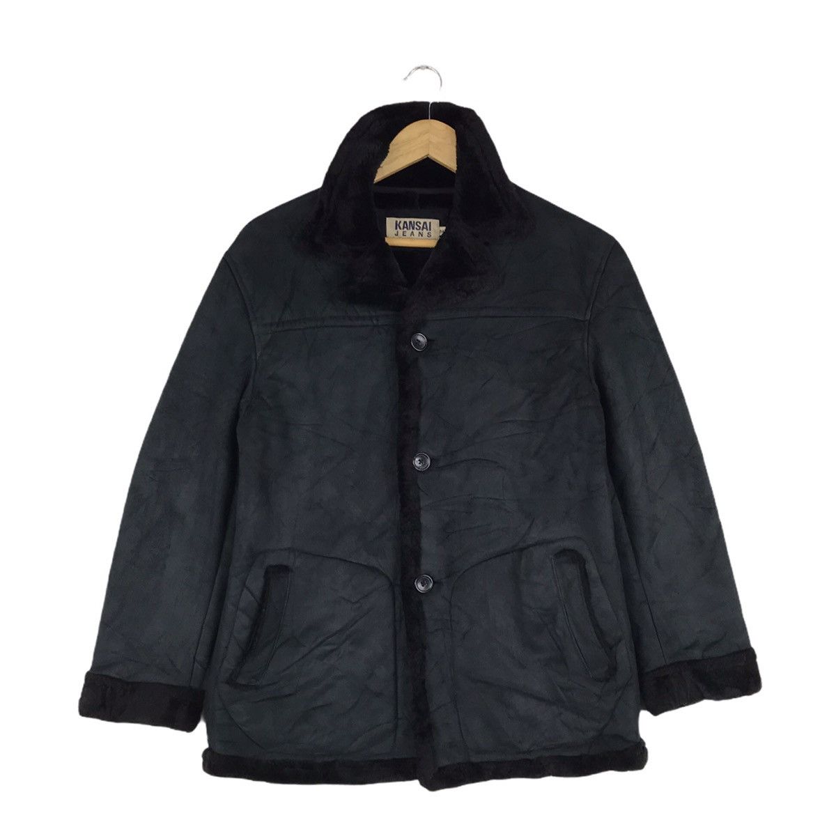 Japanese Brand × Kansai Yamamoto Vintage Kansai Jeans Three Button Sherpa Jacket Size US M / EU 48-50 / 2 - 1 Thumbnail