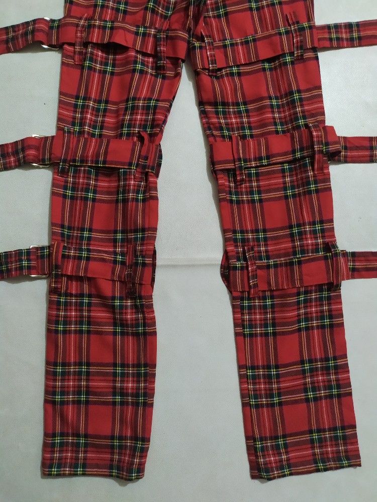 Japanese Brand 🔥Unknown JapaneseTartan Bondage Punk Checkered tartan Pants Size US 29 - 10 Thumbnail