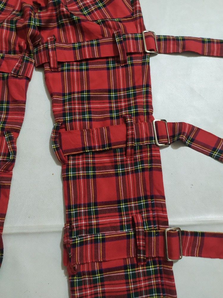 Japanese Brand 🔥Unknown JapaneseTartan Bondage Punk Checkered tartan Pants Size US 29 - 5 Thumbnail