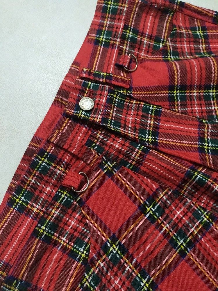 Japanese Brand 🔥Unknown JapaneseTartan Bondage Punk Checkered tartan Pants Size US 29 - 6 Thumbnail