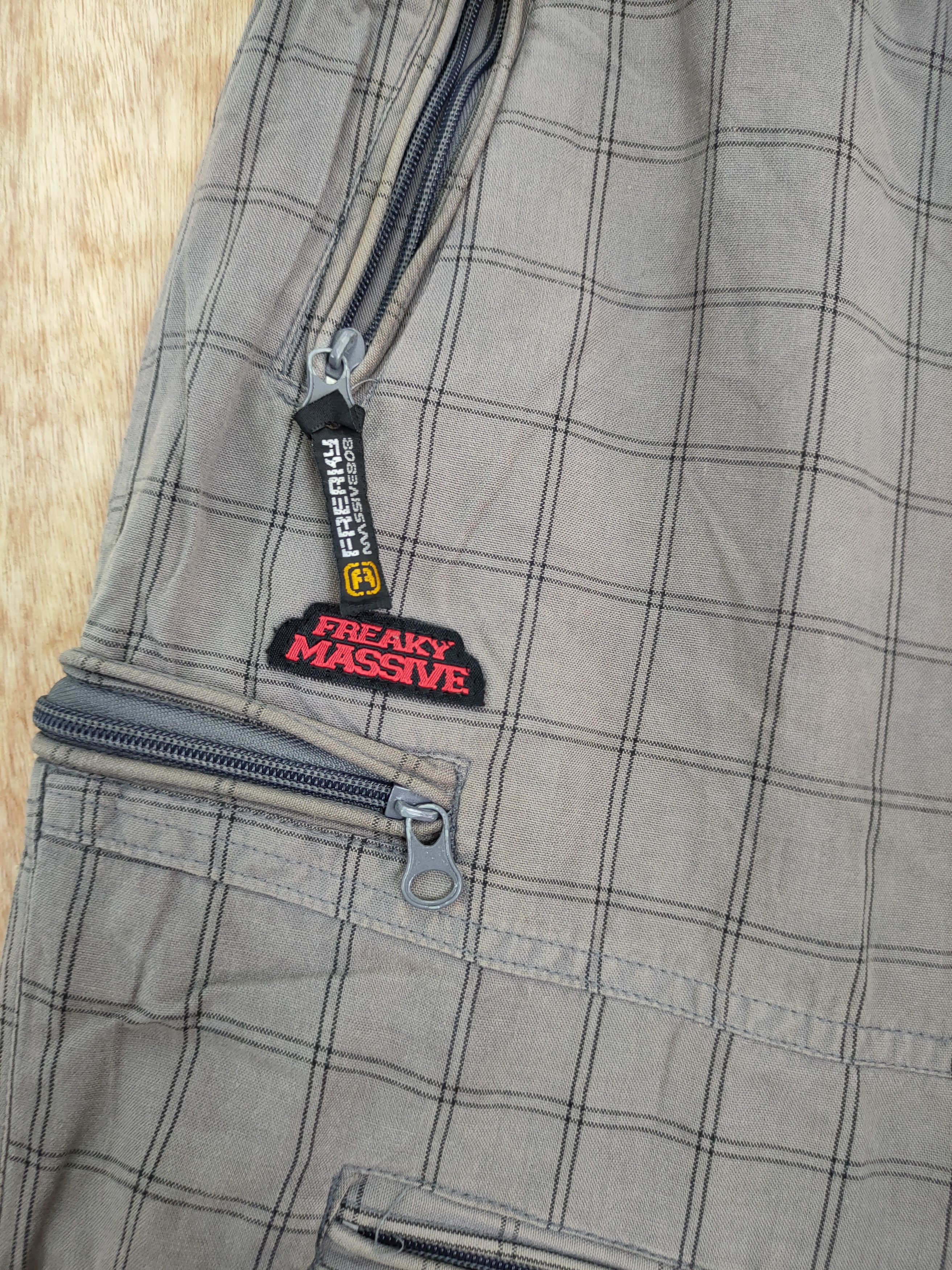 Japanese Brand × Think Skateboards DL Freaky Massive checkered skater multipocket pants#298 Size US 33 - 5 Thumbnail