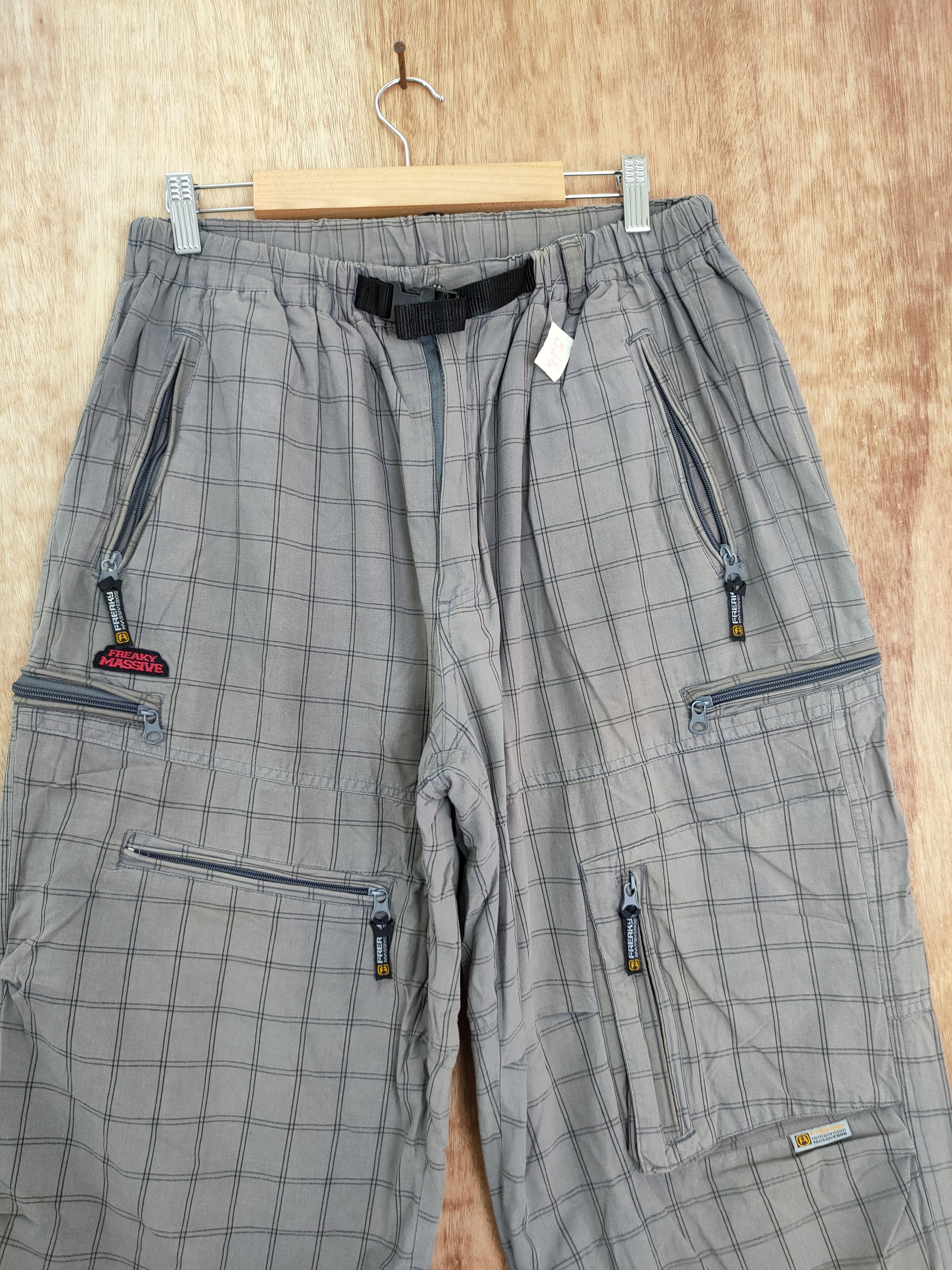 Japanese Brand × Think Skateboards DL Freaky Massive checkered skater multipocket pants#298 Size US 33 - 4 Thumbnail