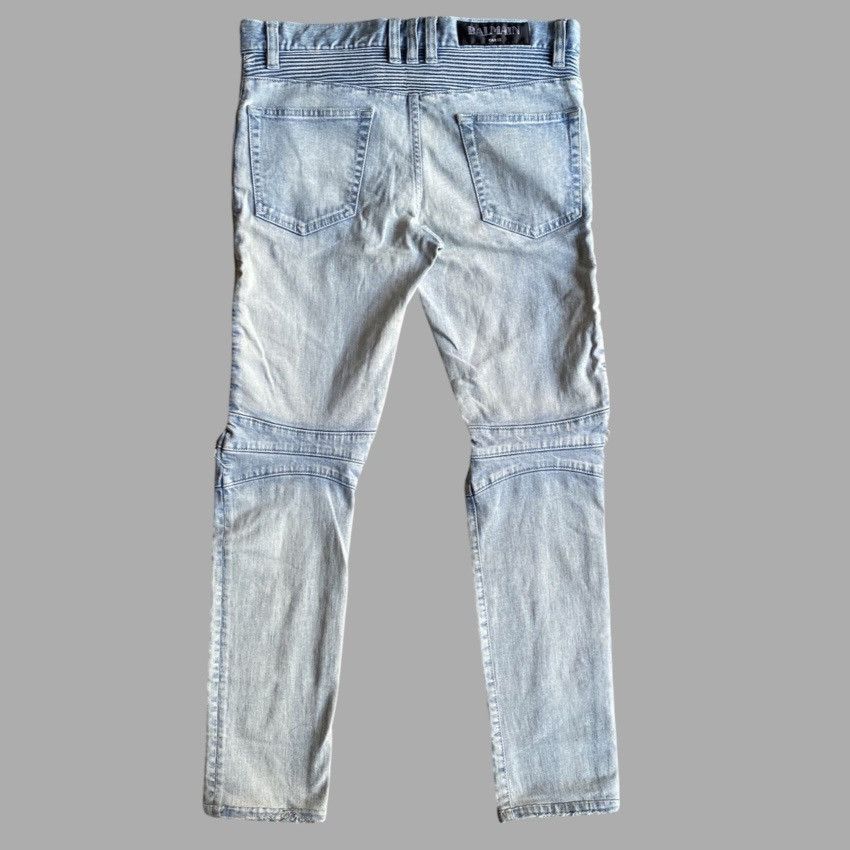 Balmain SS15 Light Blue Biker Stretch Denim Jeans Size US 29 - 5 Thumbnail