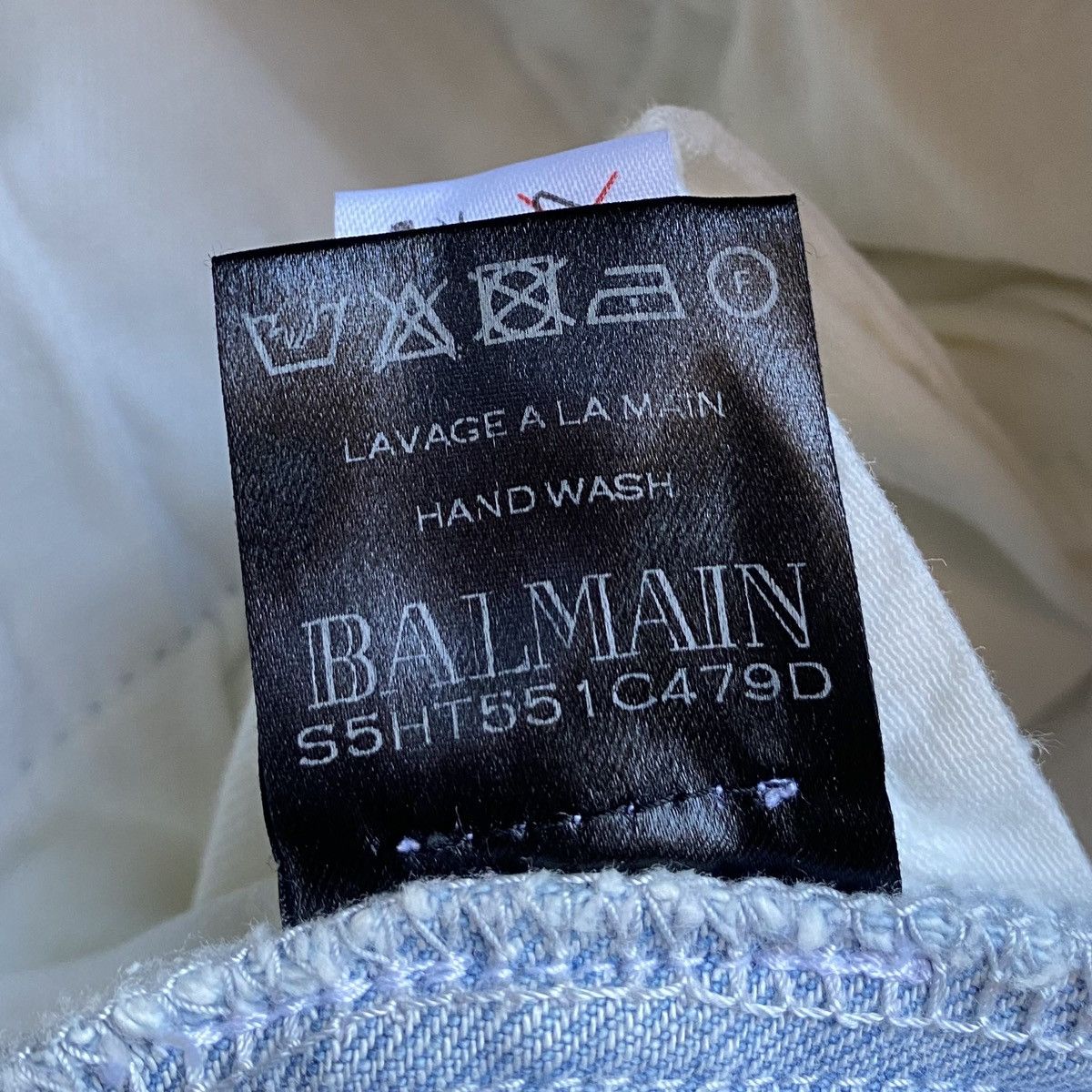 Balmain SS15 Light Blue Biker Stretch Denim Jeans Size US 29 - 7 Thumbnail