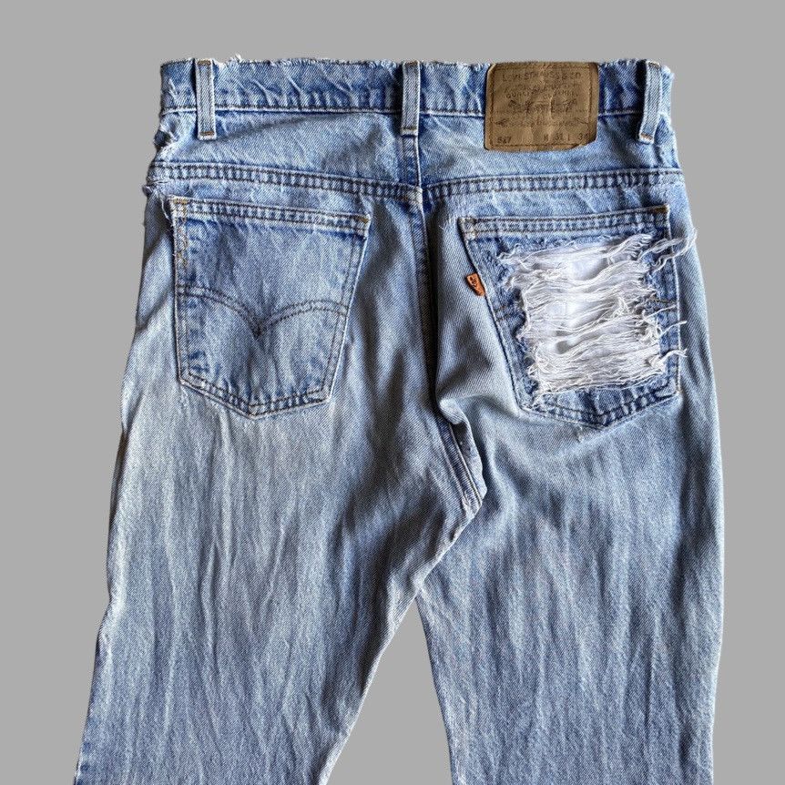 Levi's Vintage 517 Orange Tab Sample Ripped And Repaired Bootcut Size US 31 - 4 Thumbnail
