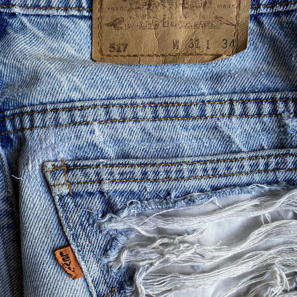Levi's Vintage 517 Orange Tab Sample Ripped And Repaired Bootcut Size US 31 - 8 Thumbnail