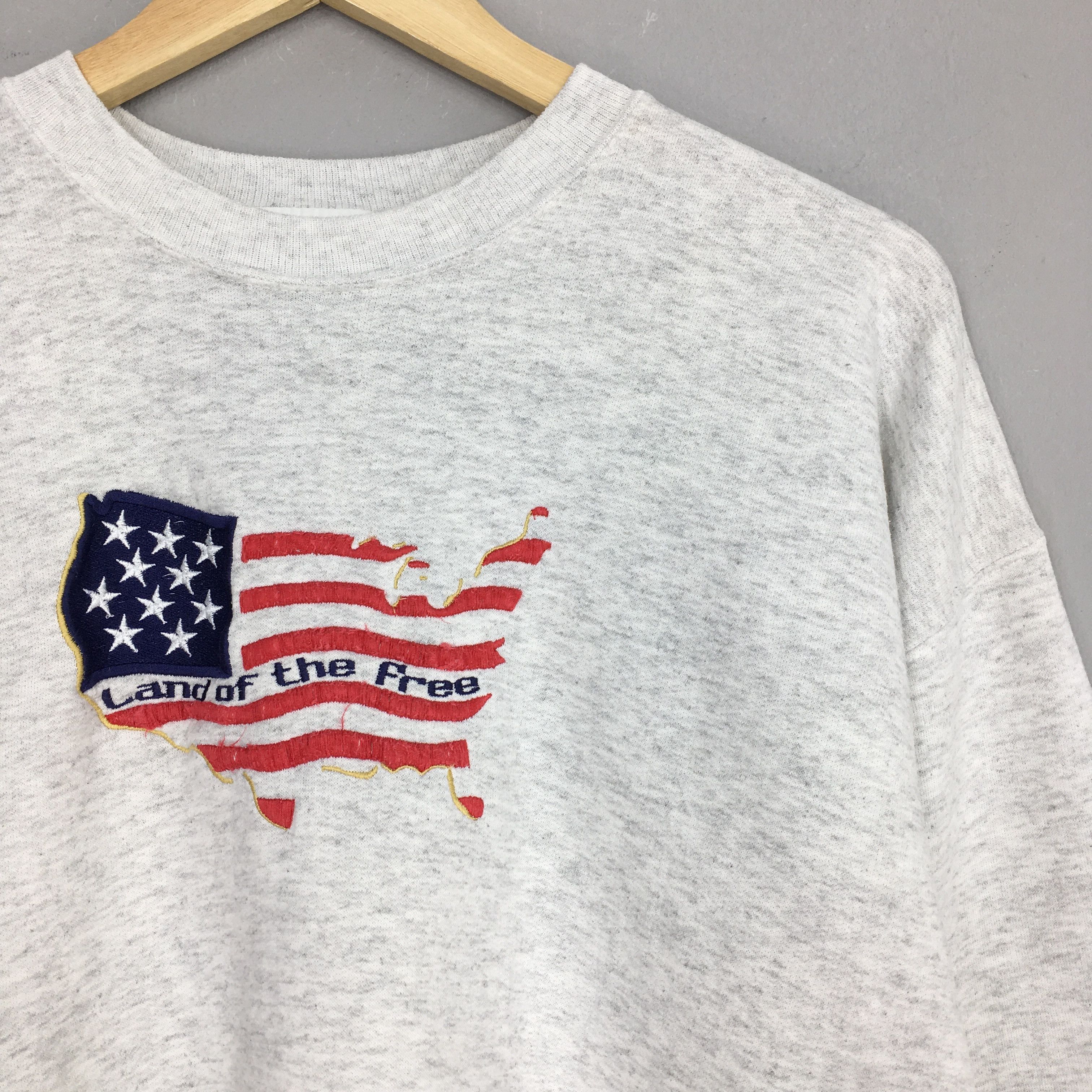 American Apparel × Vintage Vintage America Land Of The Free Sweatshirt Large Size US L / EU 52-54 / 3 - 2 Thumbnail