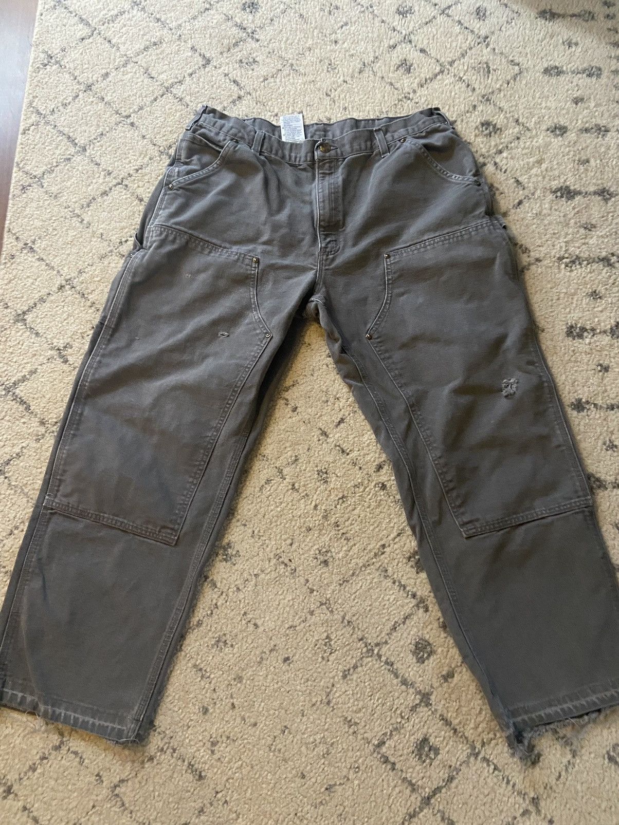 Carhartt Grey vintage carhartt double knees Size US 34 / EU 50 - 2 Thumbnail